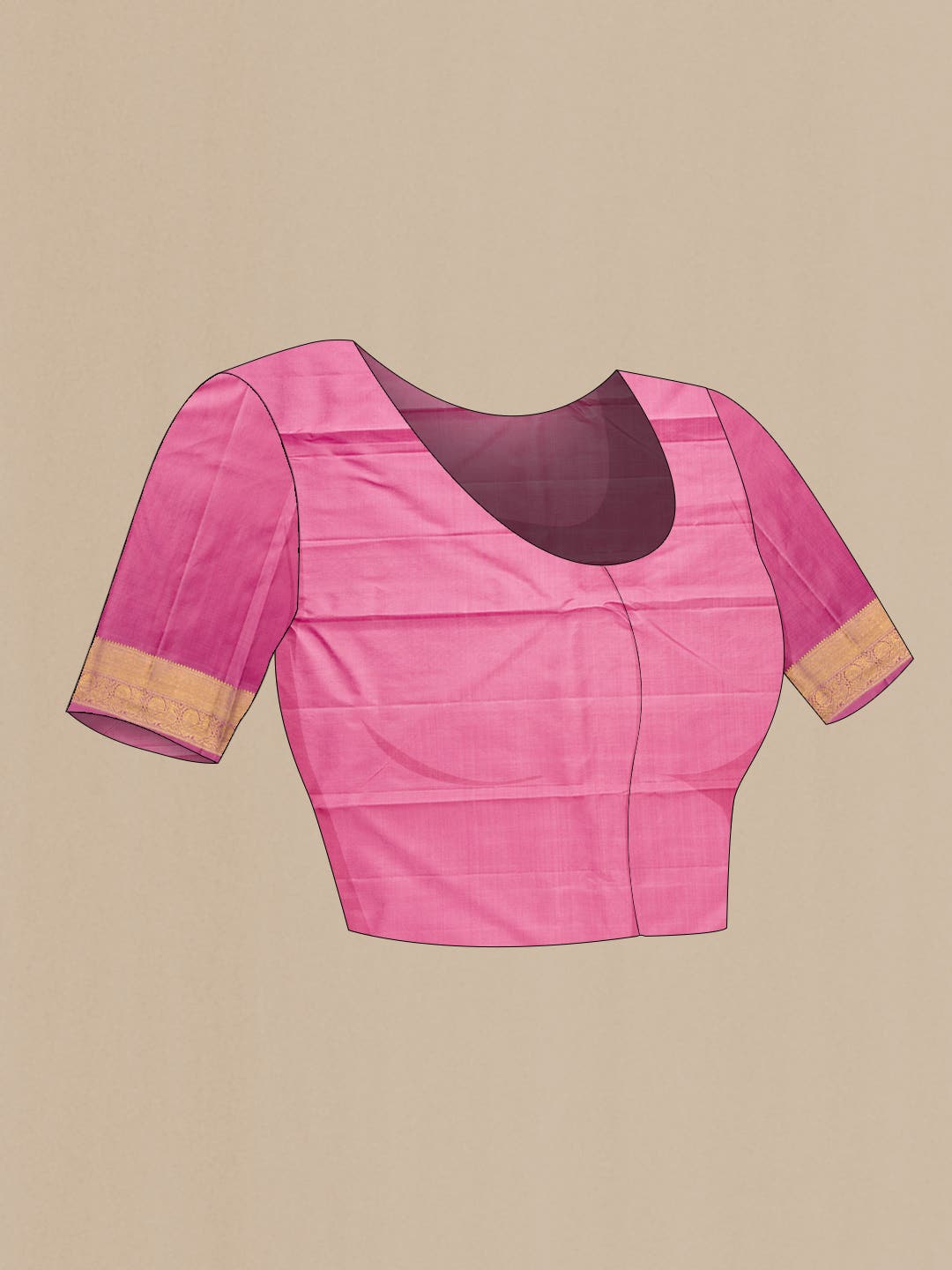 Pure Silk Pure Zari Pink Dual Tone Kanchipuram Saree