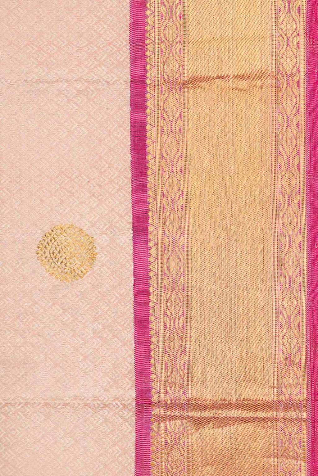 Pure Silk Pure Zari Rose Gold Dual Tone Kanchipuram Saree