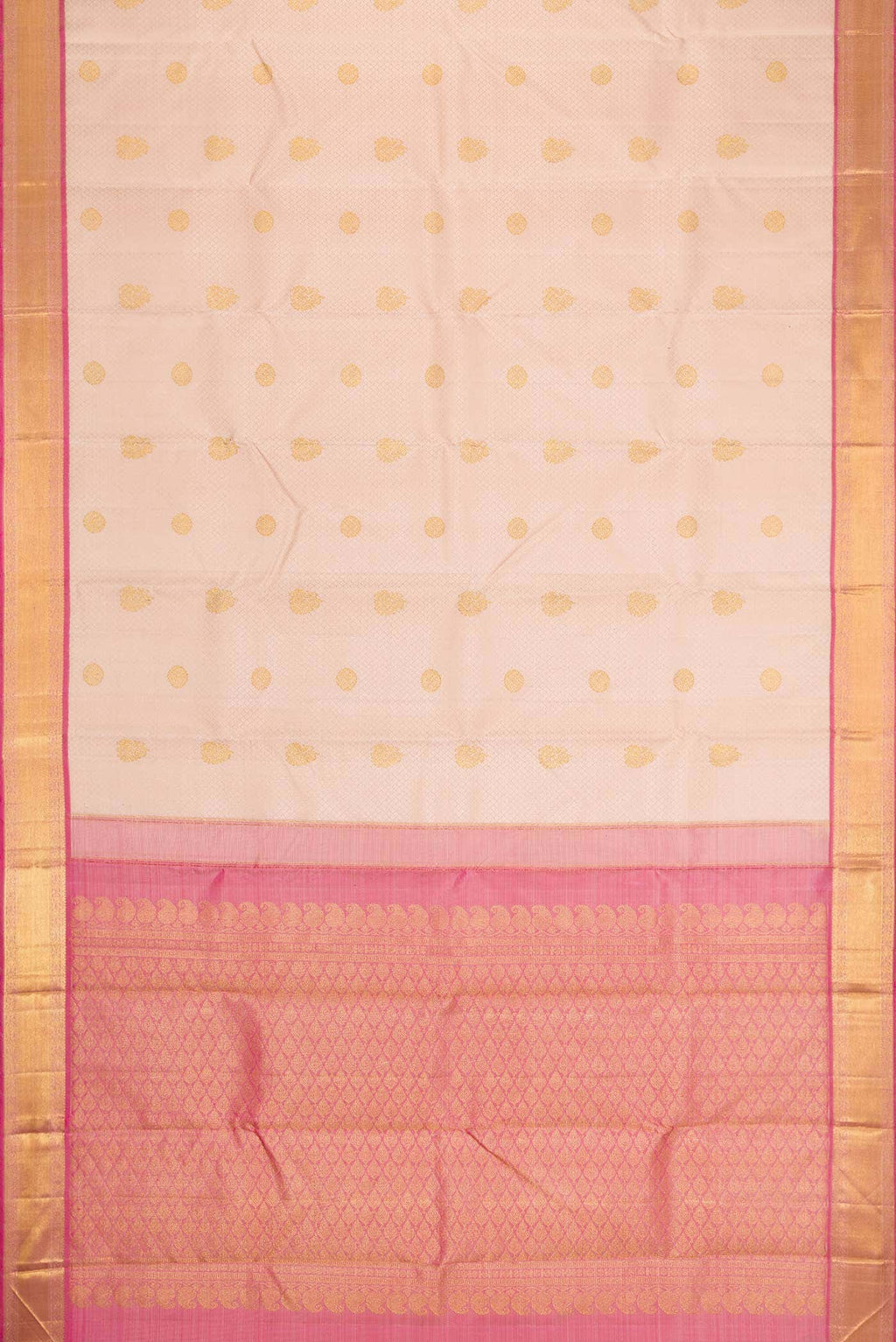 Pure Silk Pure Zari Rose Gold Dual Tone Kanchipuram Saree
