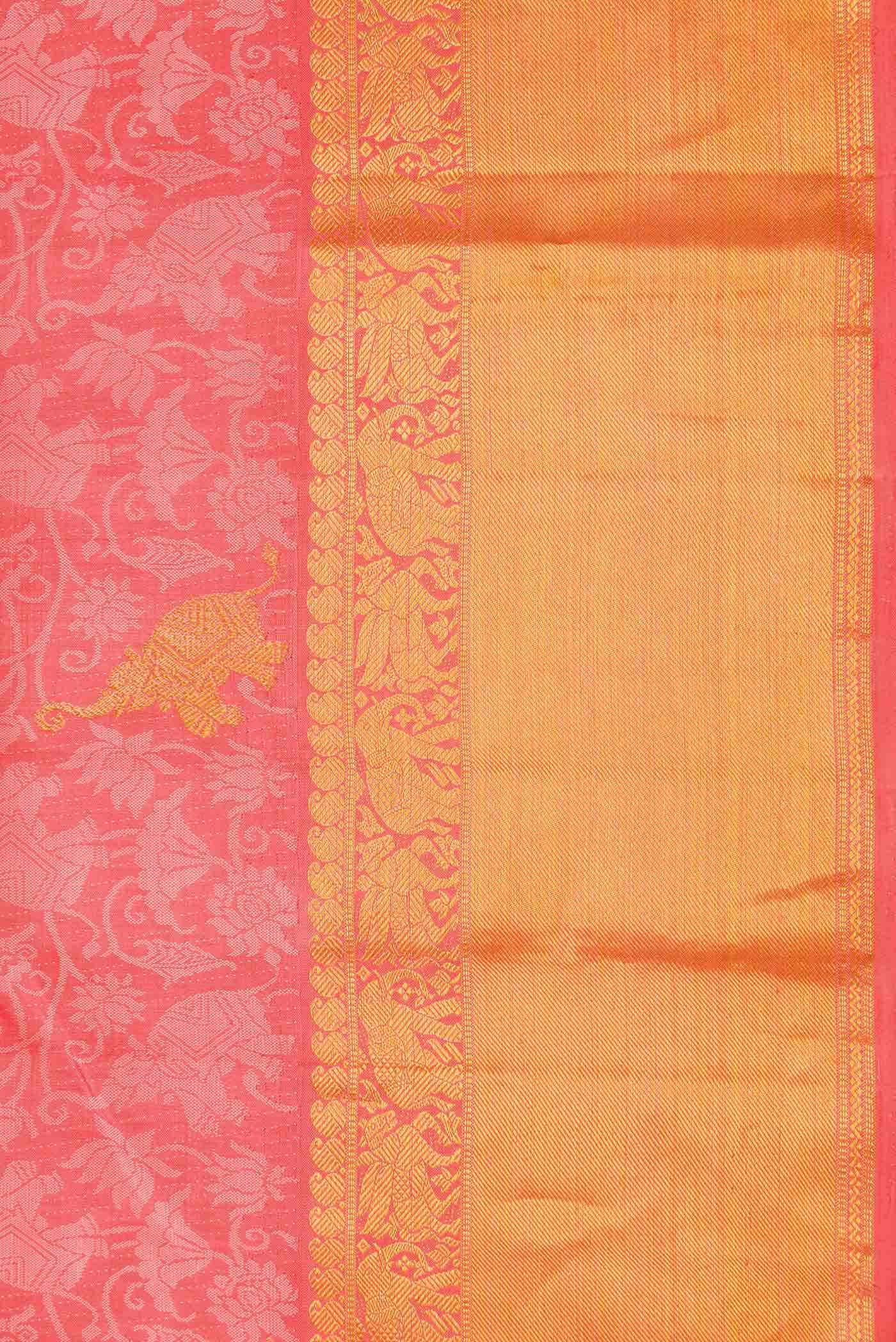 Pink Dual Tone Kanchipuram Silk Saree