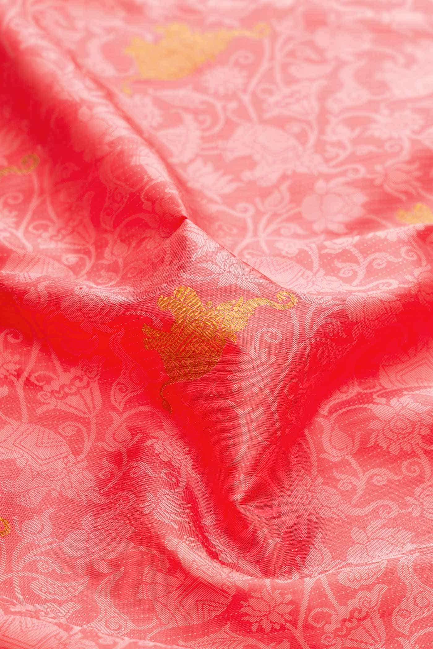 Pink Dual Tone Kanchipuram Silk Saree