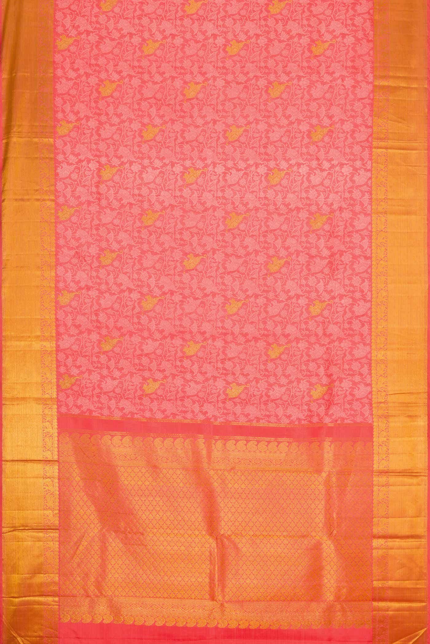 Pink Dual Tone Kanchipuram Silk Saree