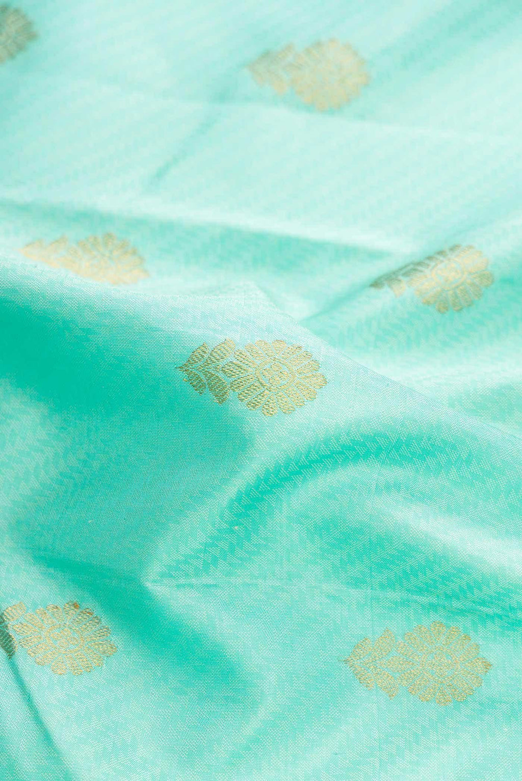 Pure Silk Pure Zari Sea Green Dual Tone Kanchipuram Saree