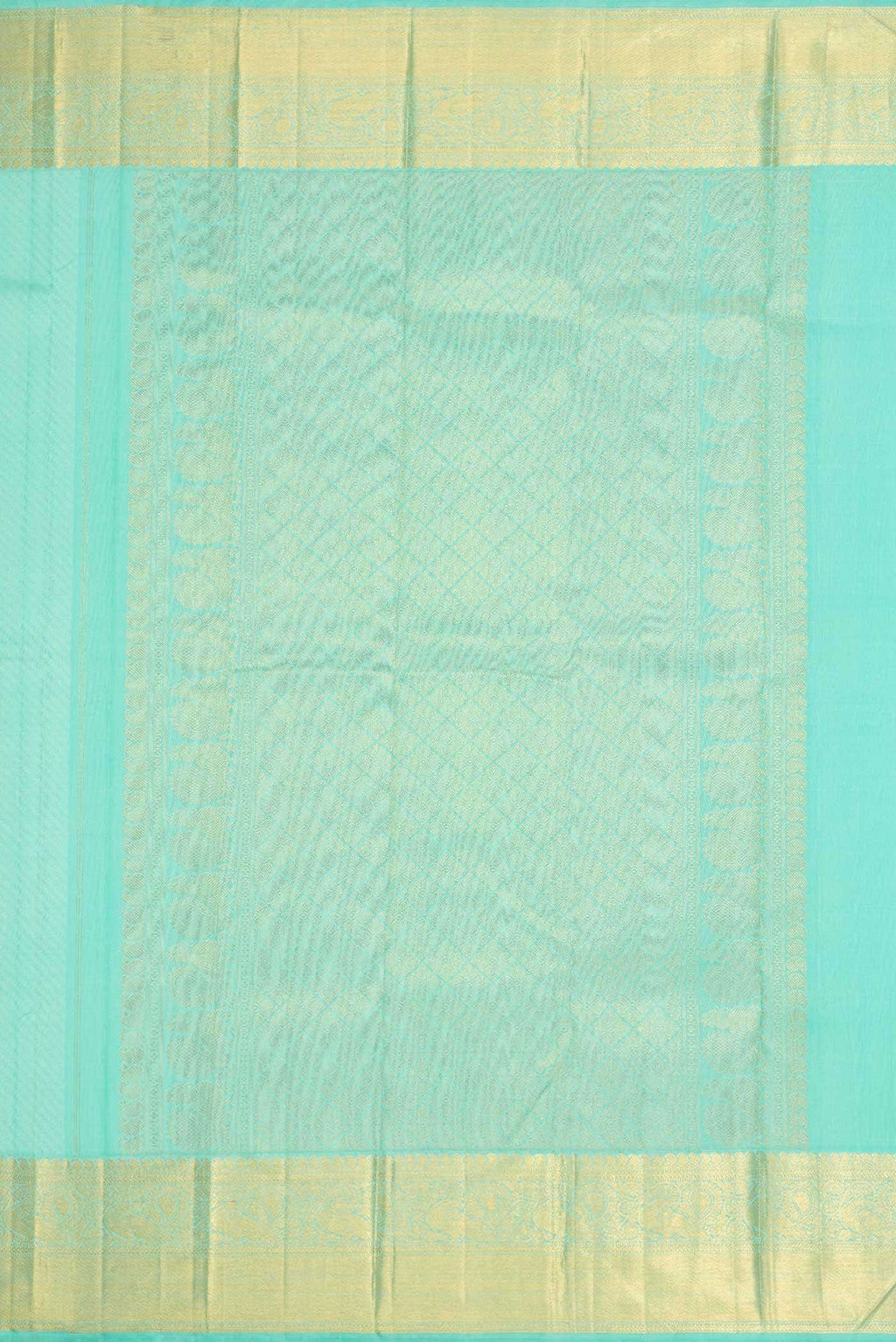 Pure Silk Pure Zari Sea Green Dual Tone Kanchipuram Saree