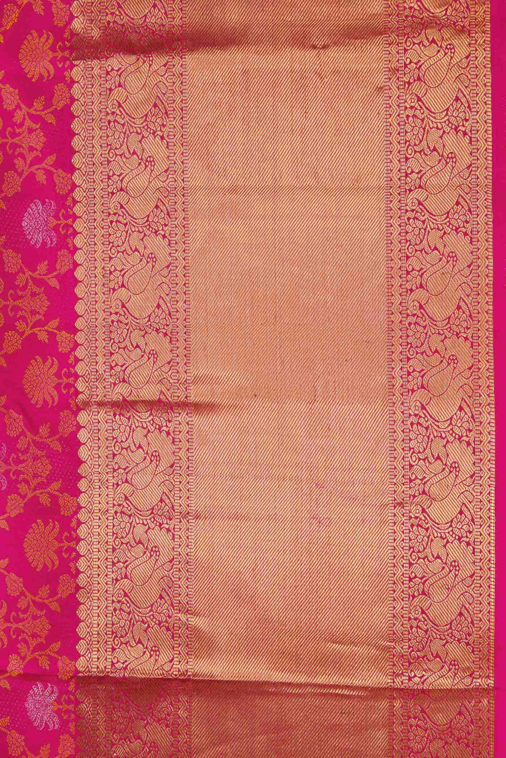 Pure Silk Pure Zari Pink Dual Tone Kanchipuram Saree