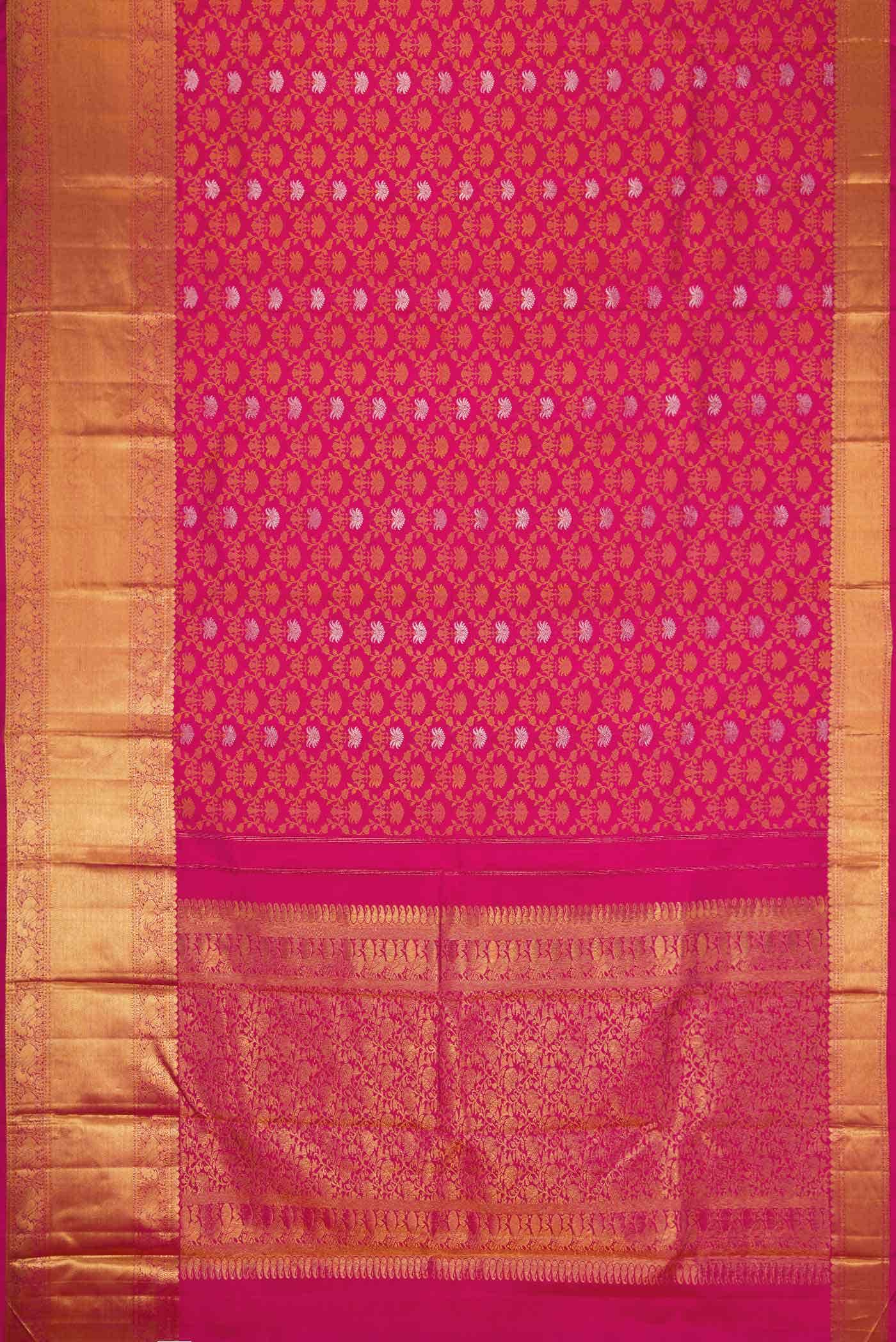 Pure Silk Pure Zari Pink Dual Tone Kanchipuram Saree