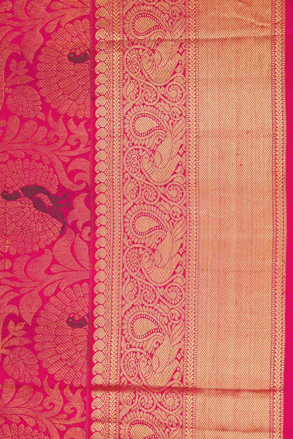 Dark Pink Dual Tone Kanchipuram Silk Saree