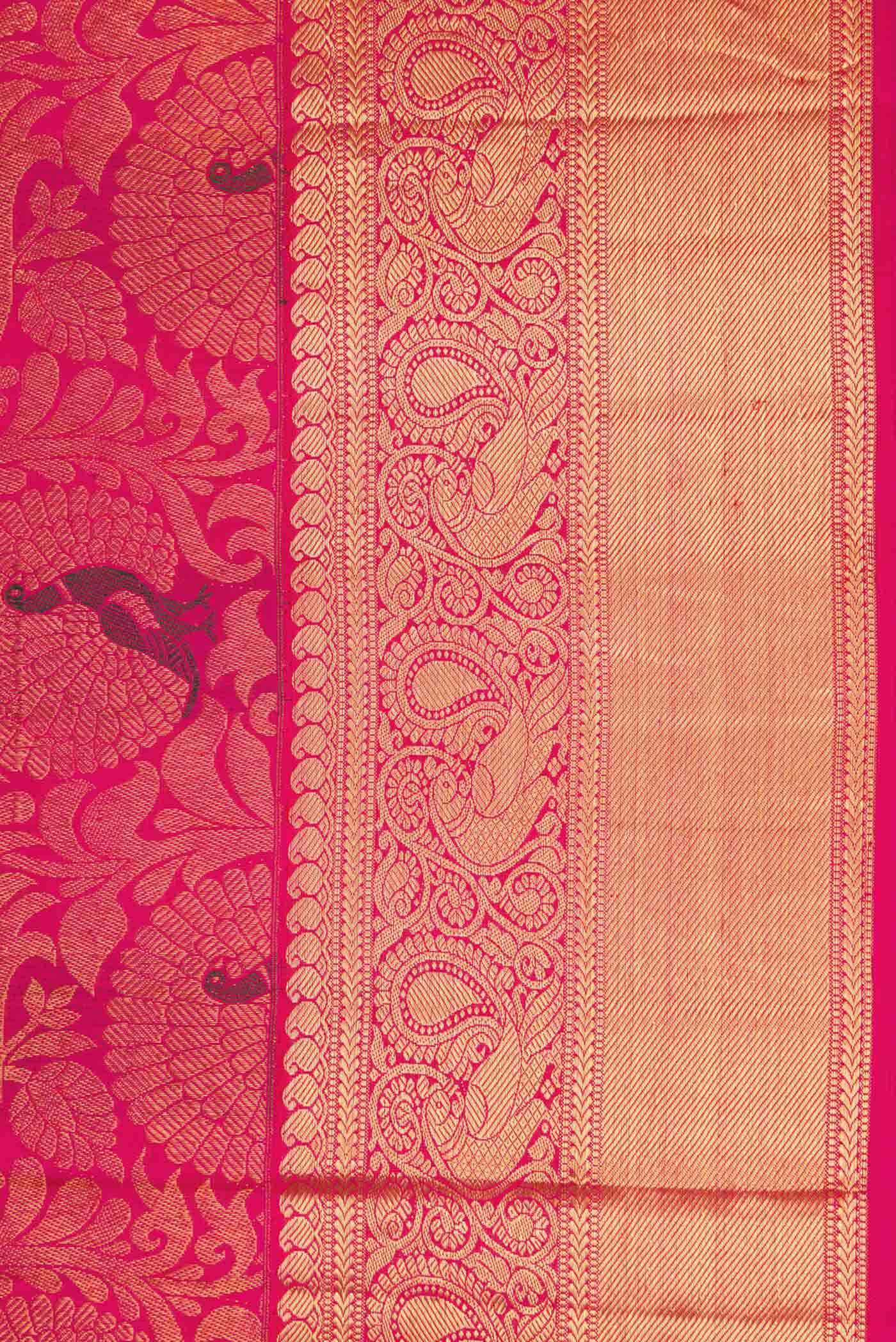 Dark Pink Dual Tone Kanchipuram Silk Saree
