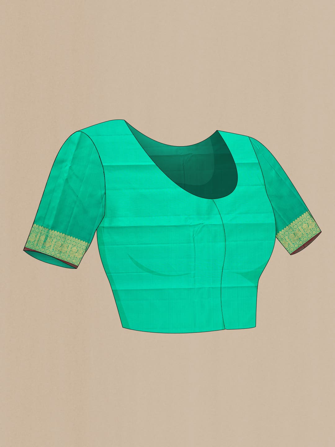Pure Silk Pure Zari Sea Green Dual Tone Kanchipuram Saree