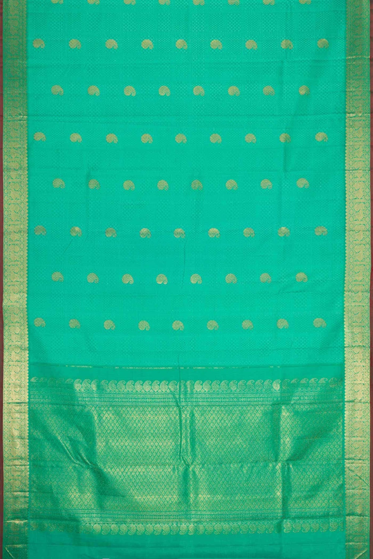 Pure Silk Pure Zari Sea Green Dual Tone Kanchipuram Saree