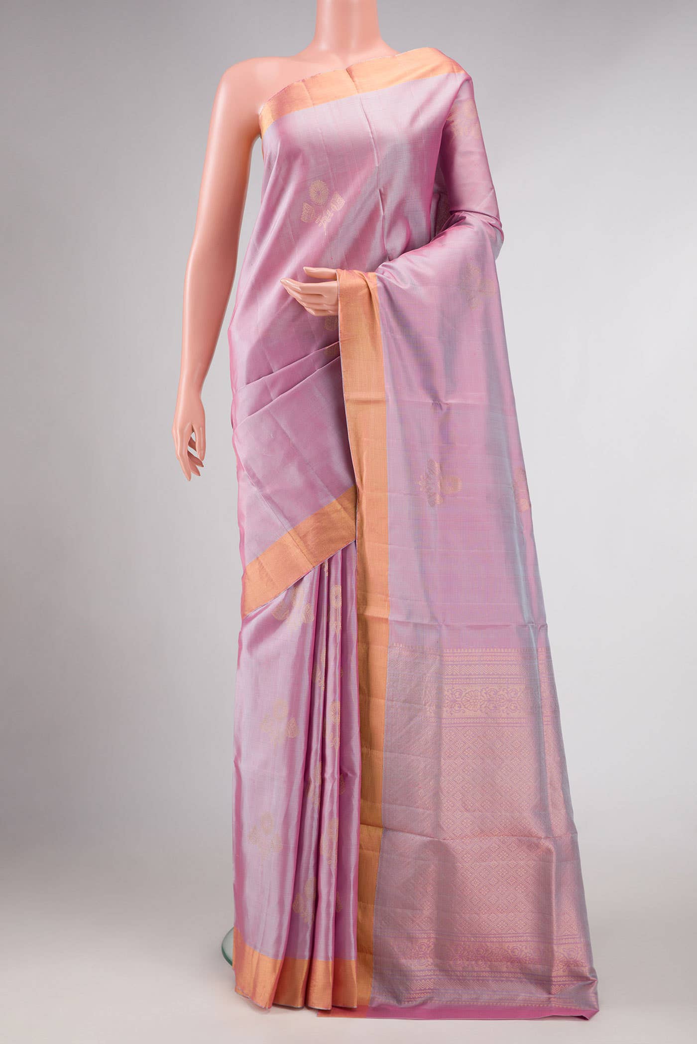 Lavender Dual Tone Soft Silk Saree