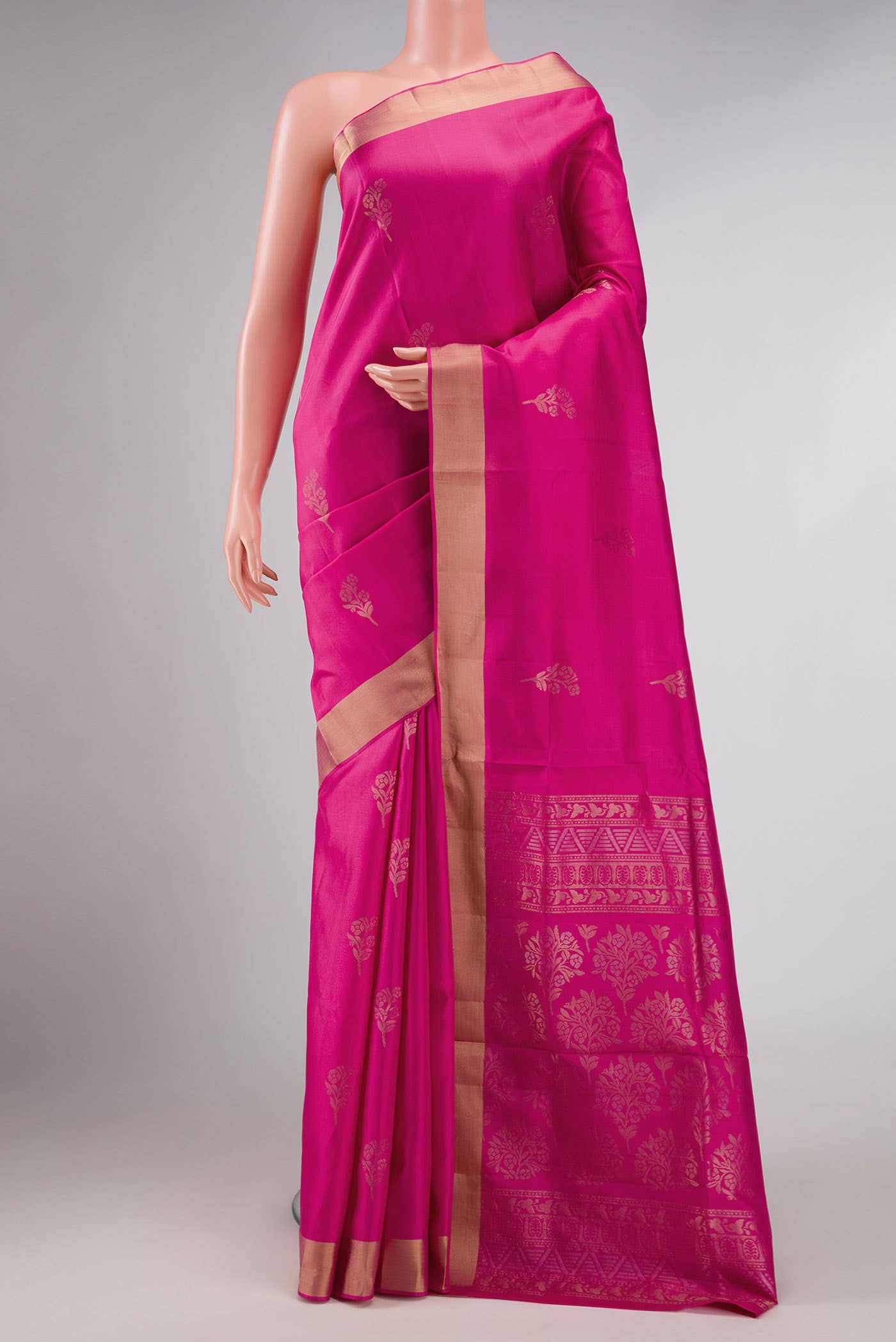 Pink Dual Tone Soft Silk Saree