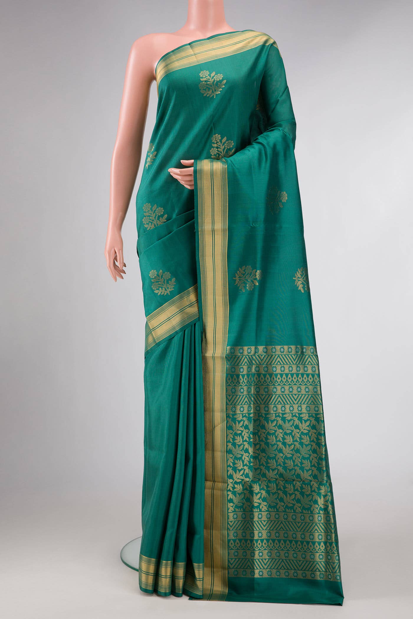 Green Dual Tone Soft Silk Saree