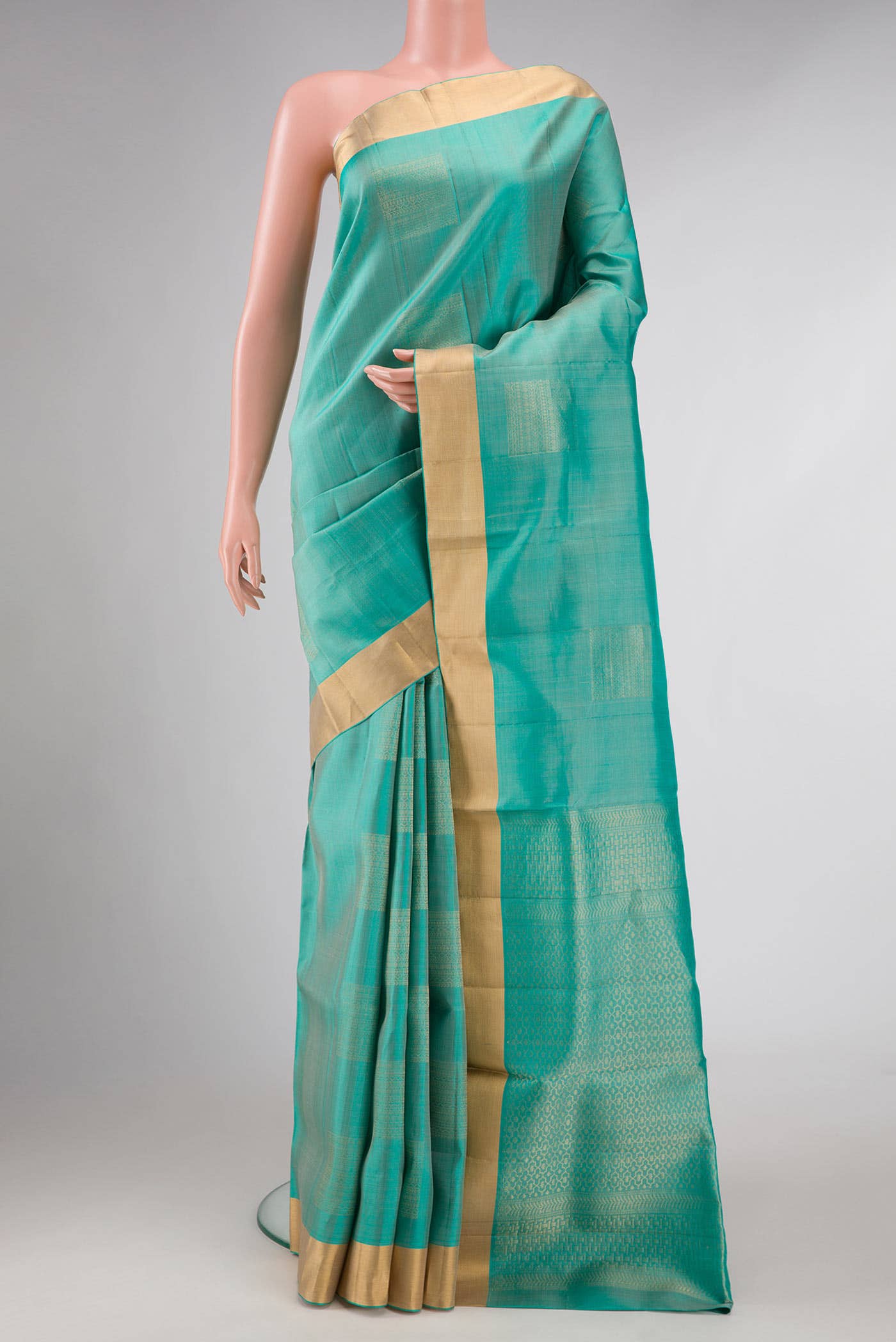 Light Blue Dual Tone Soft Silk Saree