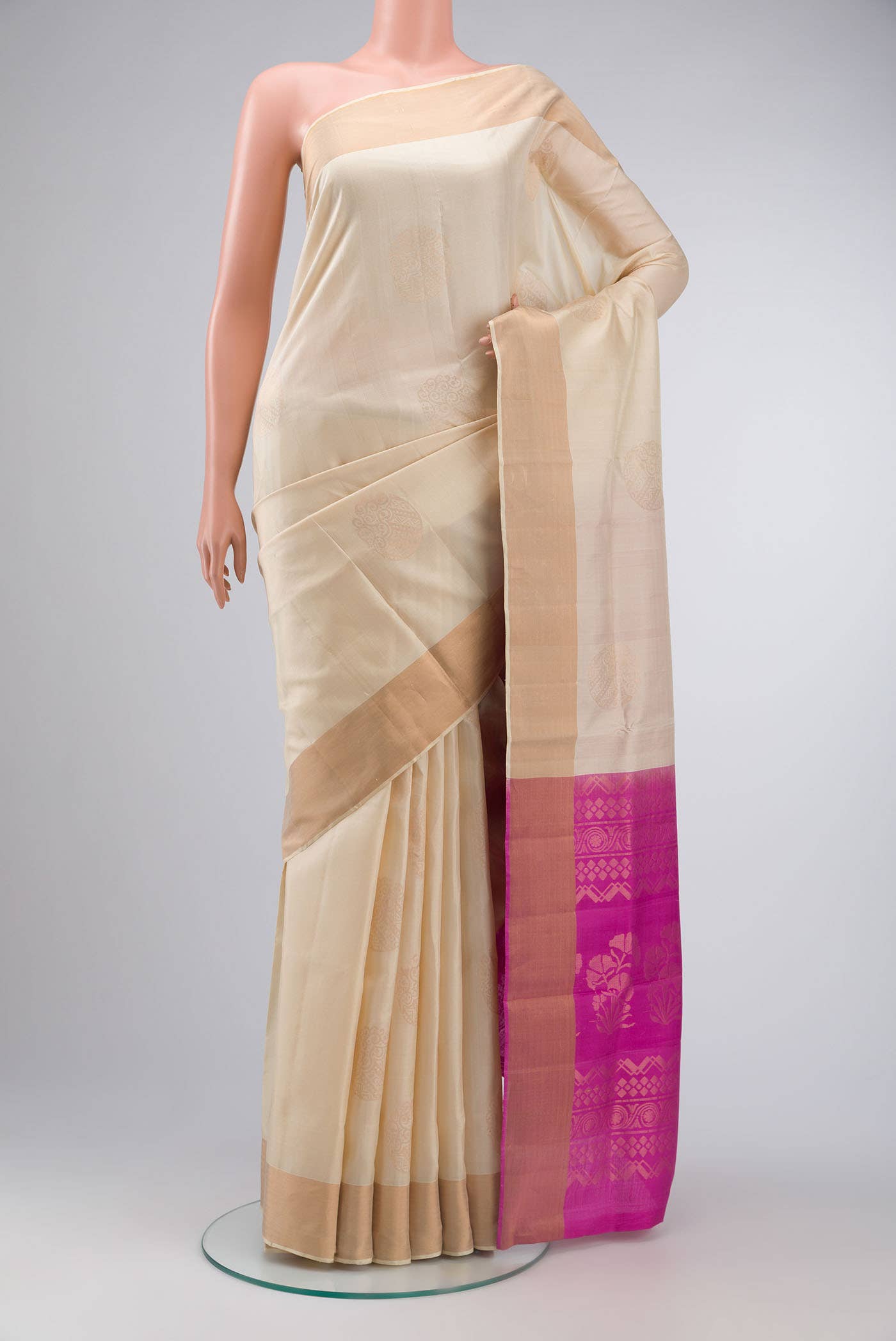 Cream Soft Silk Saree
