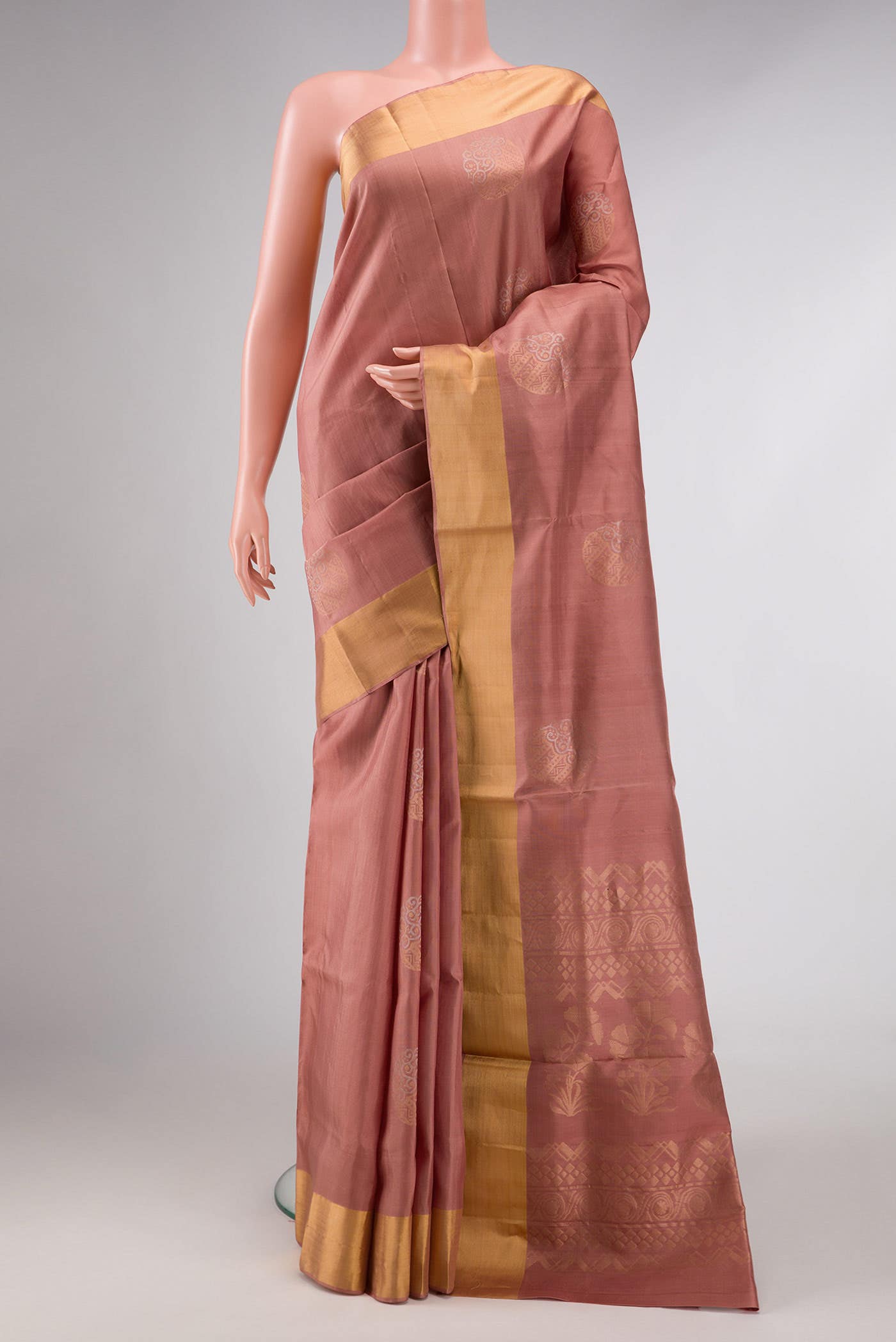 Rose Gold Dual Tone Soft Silk Saree