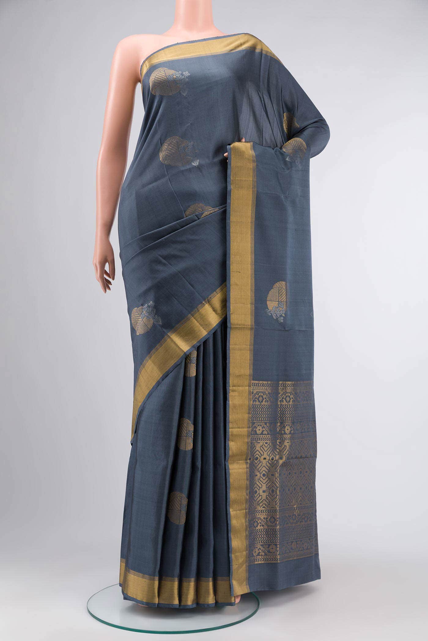 Grey Soft Silk Saree