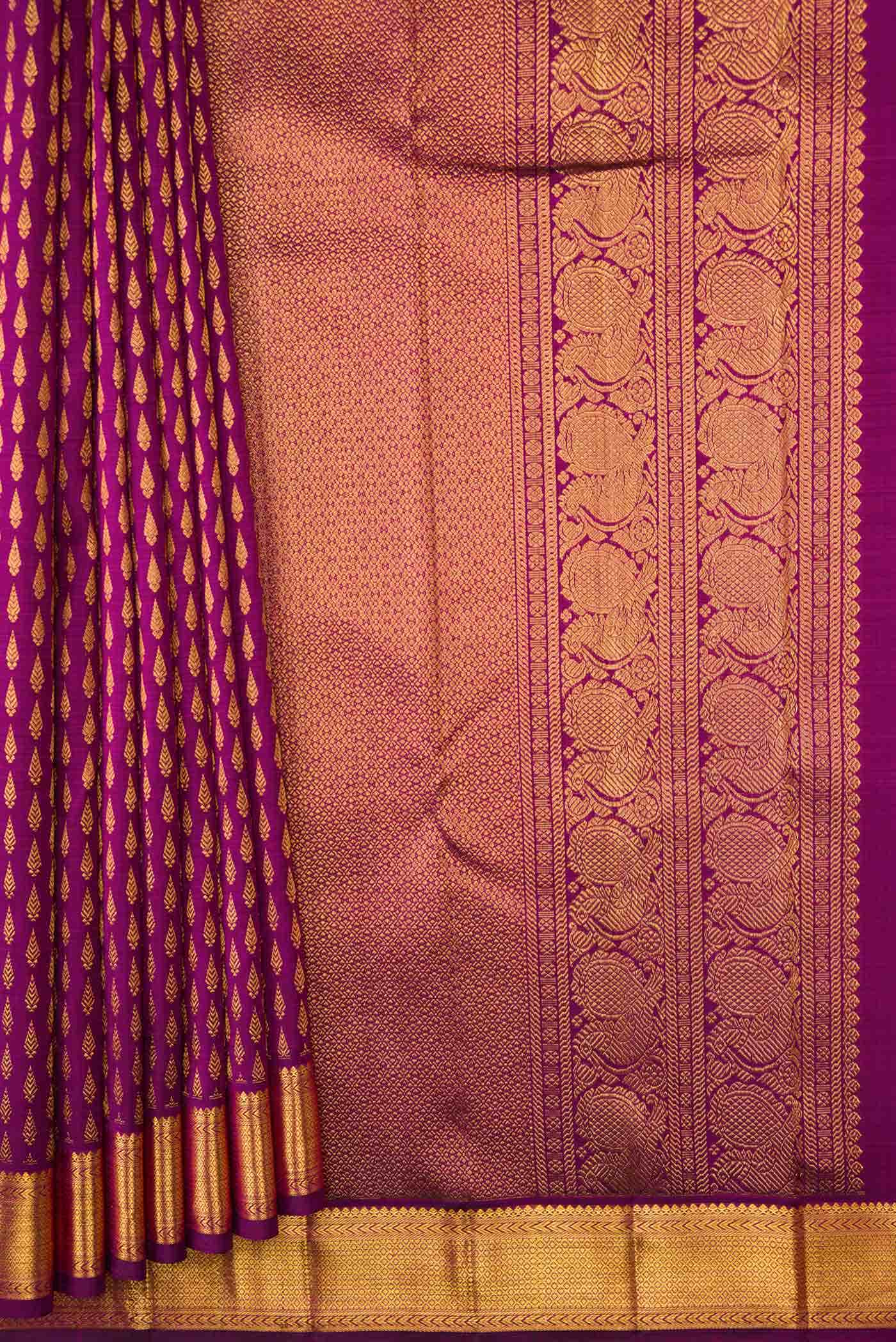 Magenta Dual Tone Kanchipuram Silk Saree