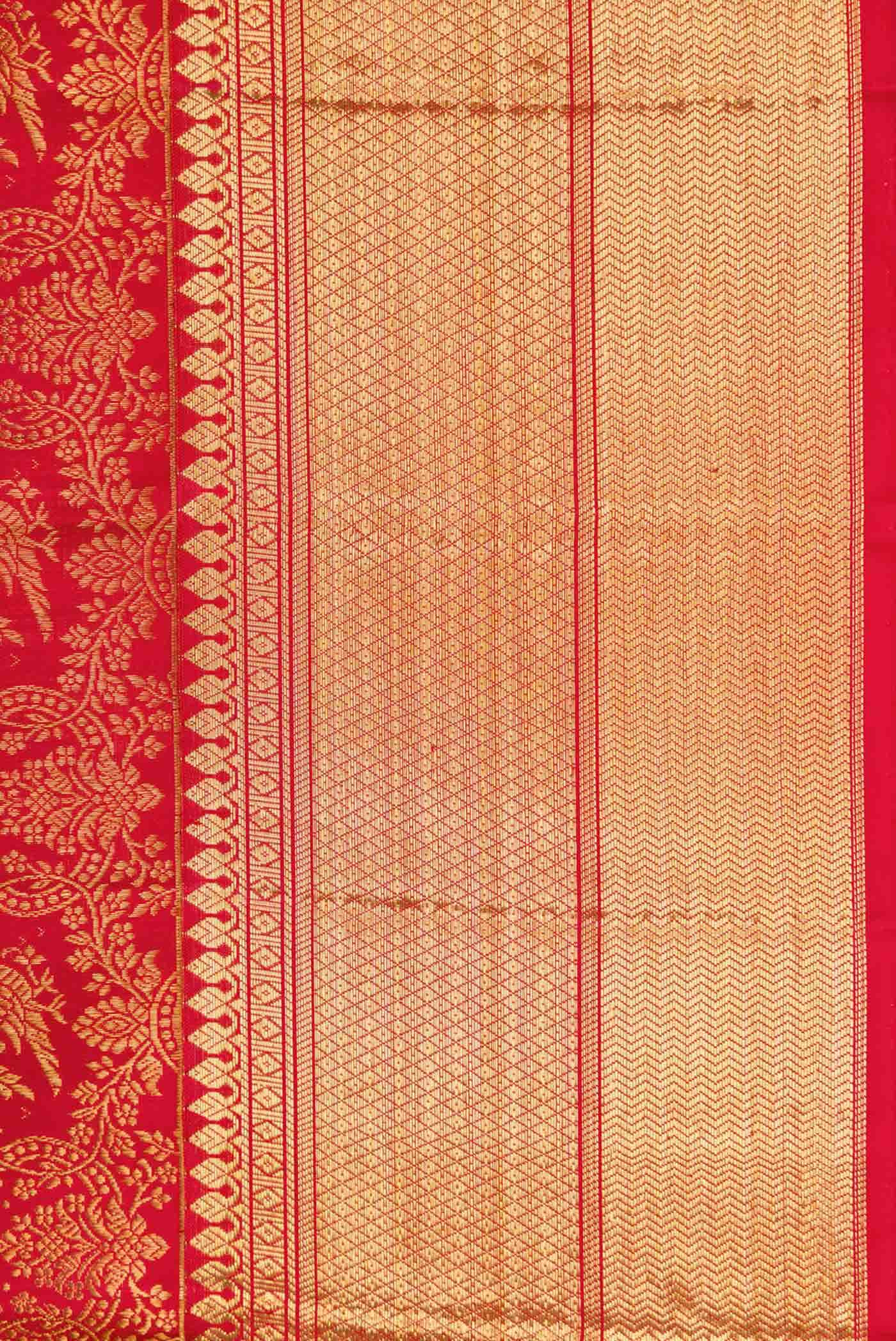 Red Dual Tone Kanchipuram Silk Saree