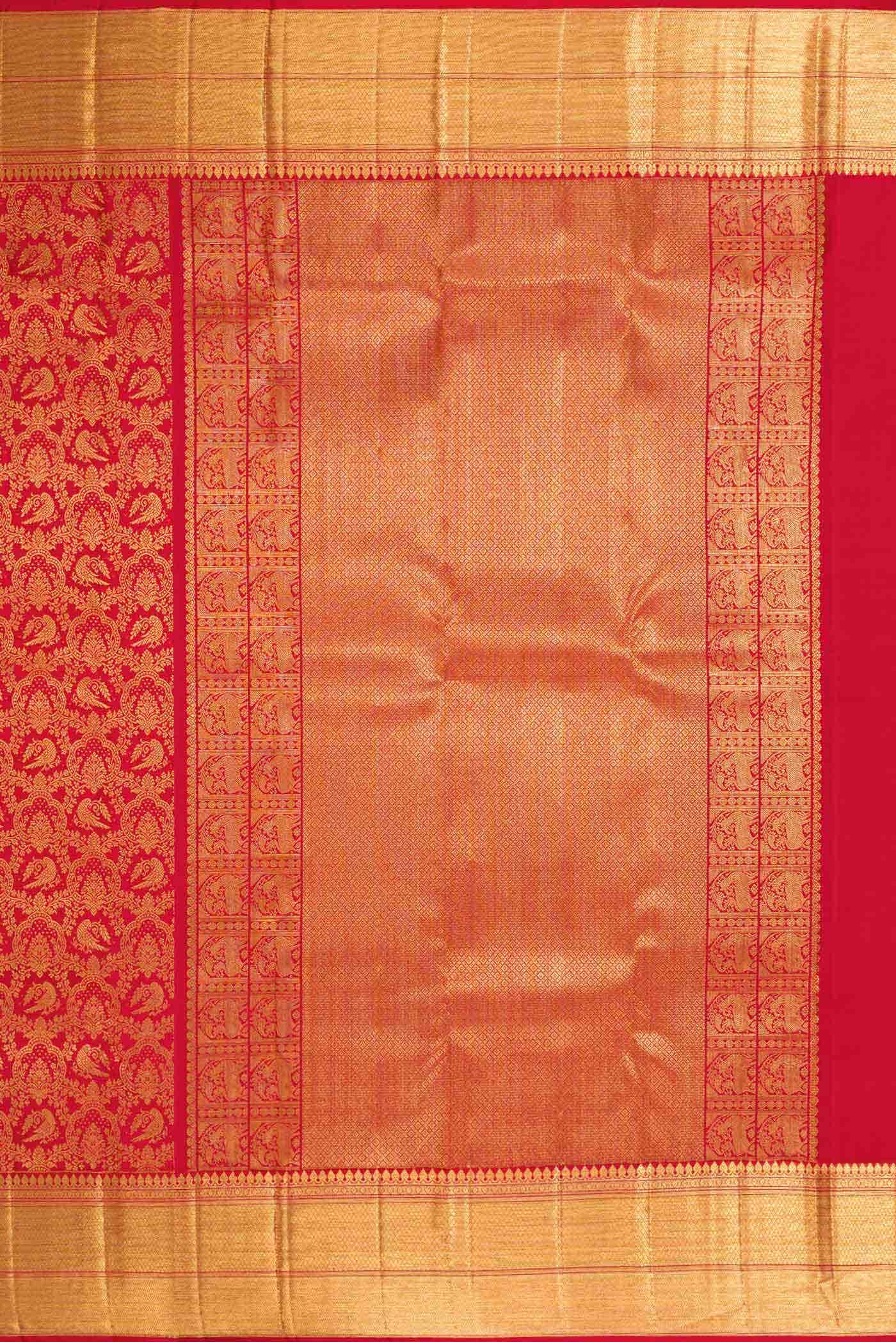 Red Dual Tone Kanchipuram Silk Saree