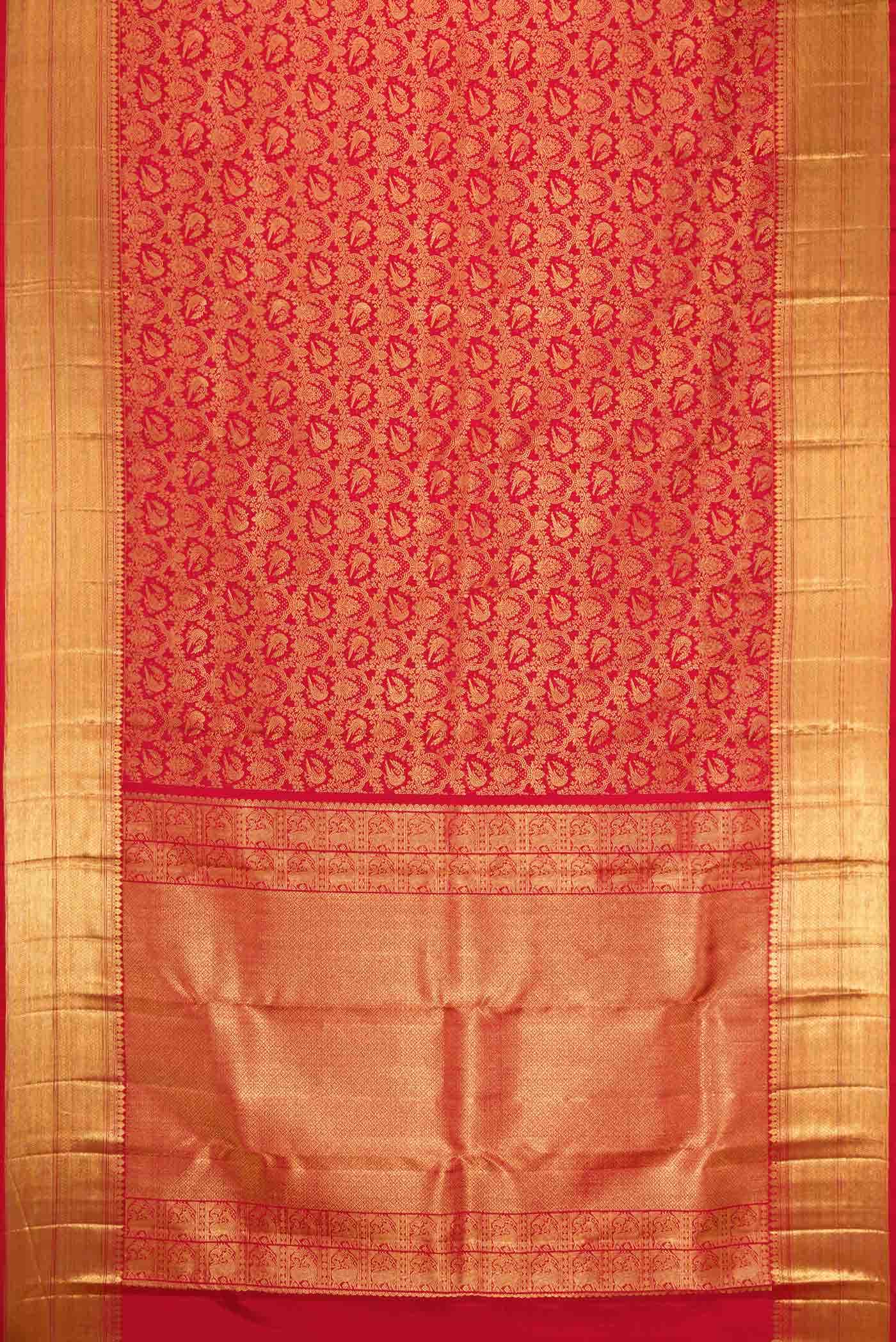 Red Dual Tone Kanchipuram Silk Saree
