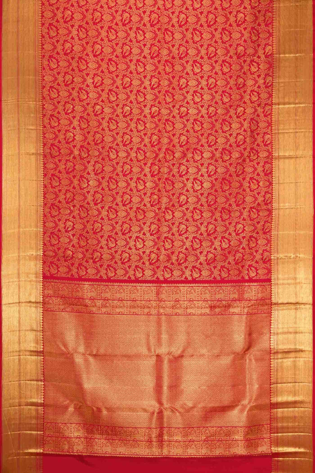 Red Dual Tone Kanchipuram Silk Saree