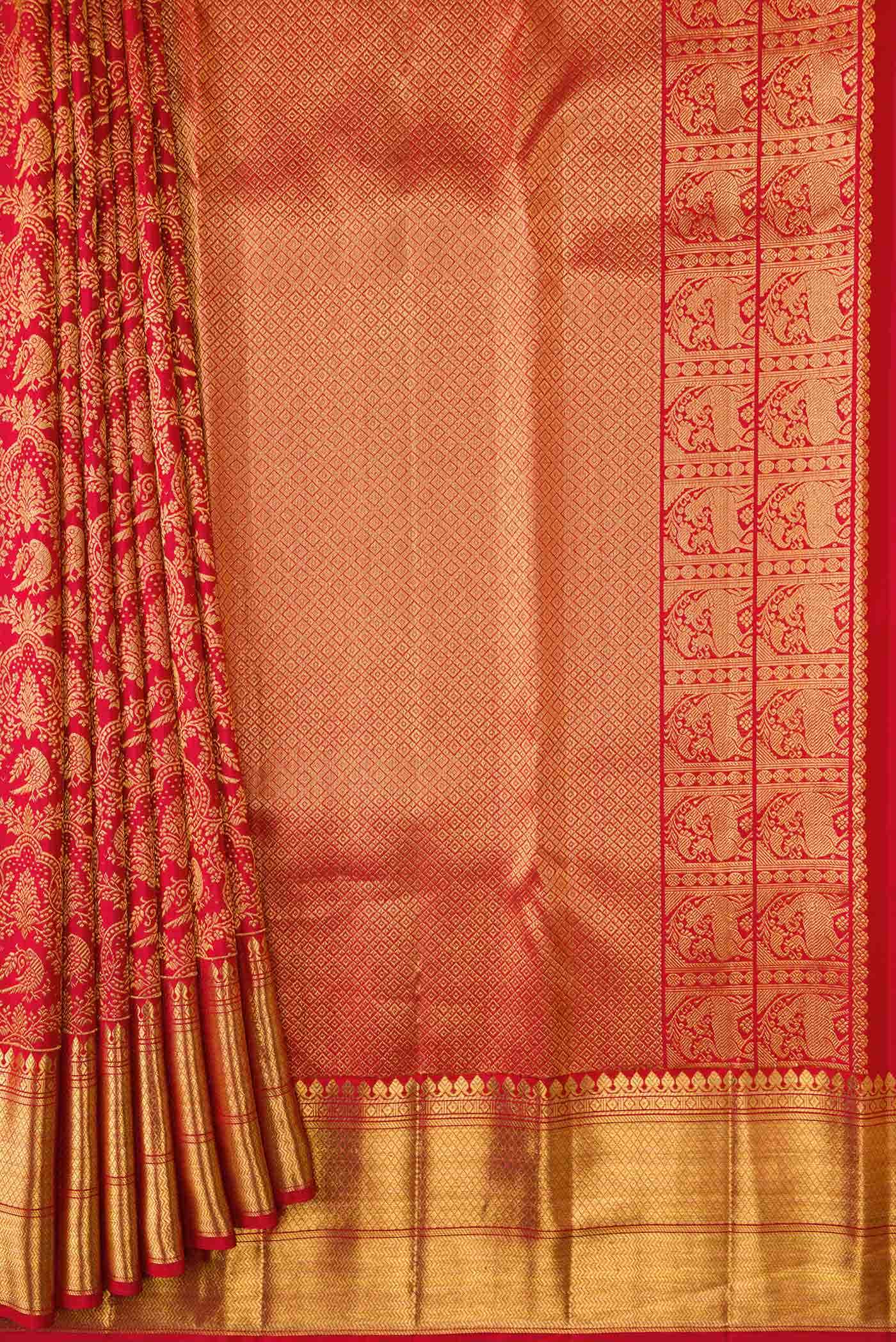 Red Dual Tone Kanchipuram Silk Saree