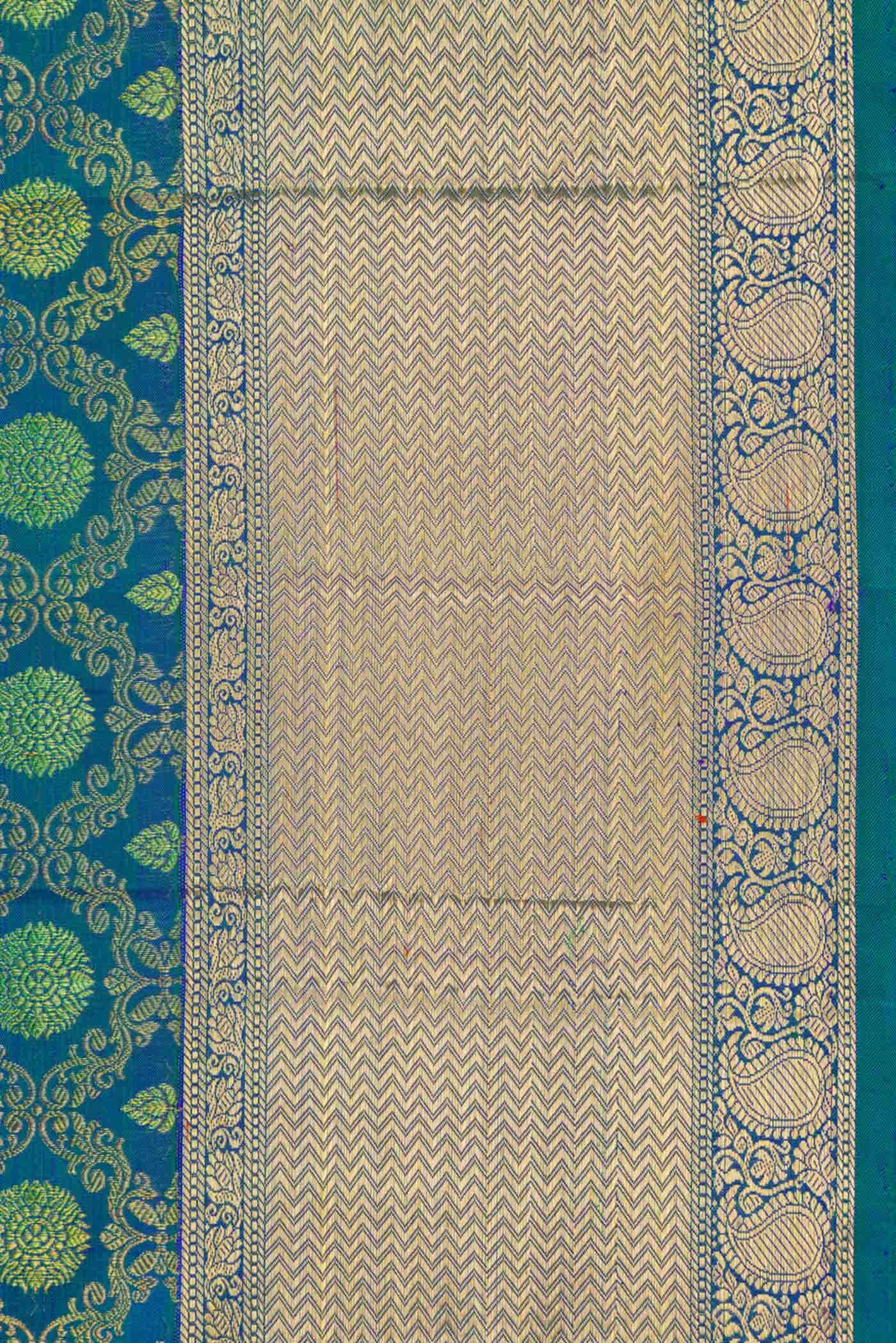 Peacock Blue Dual Tone Kanchipuram Silk Saree