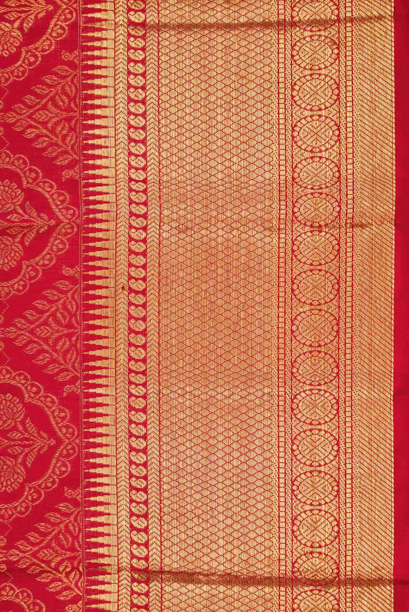 Red Dual Tone Kanchipuram Silk Saree