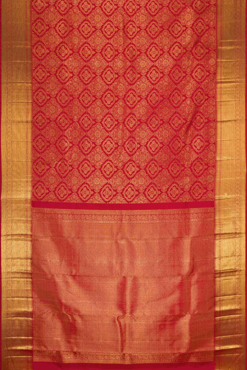 Red Dual Tone Kanchipuram Silk Saree