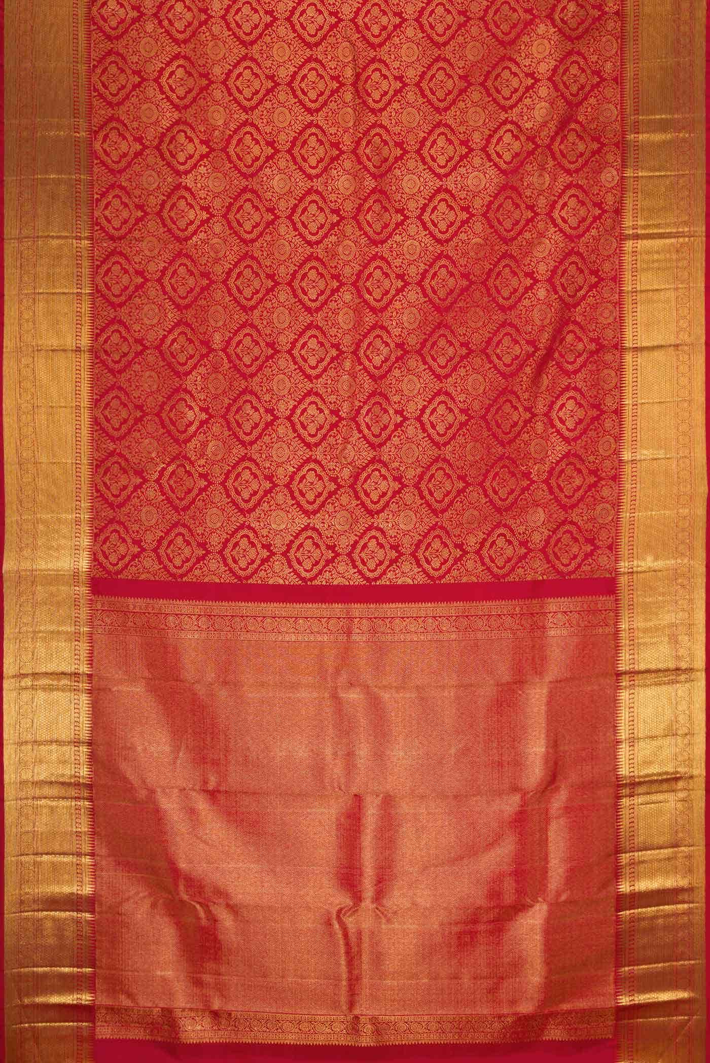 Red Dual Tone Kanchipuram Silk Saree