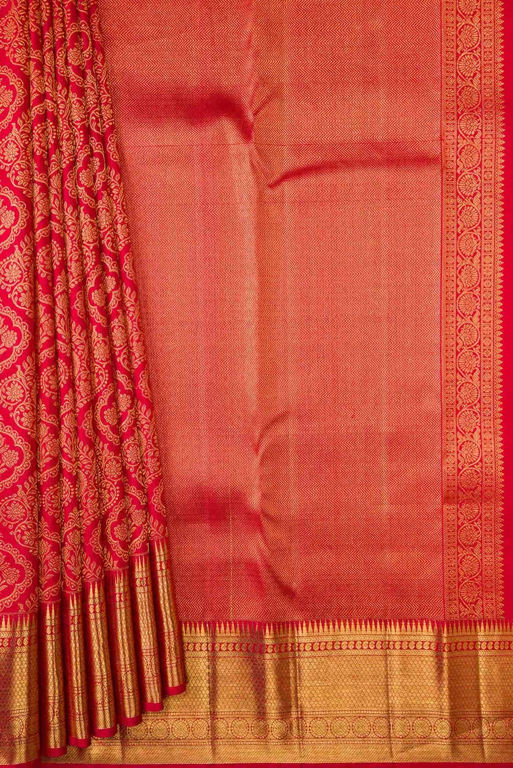 Red Dual Tone Kanchipuram Silk Saree