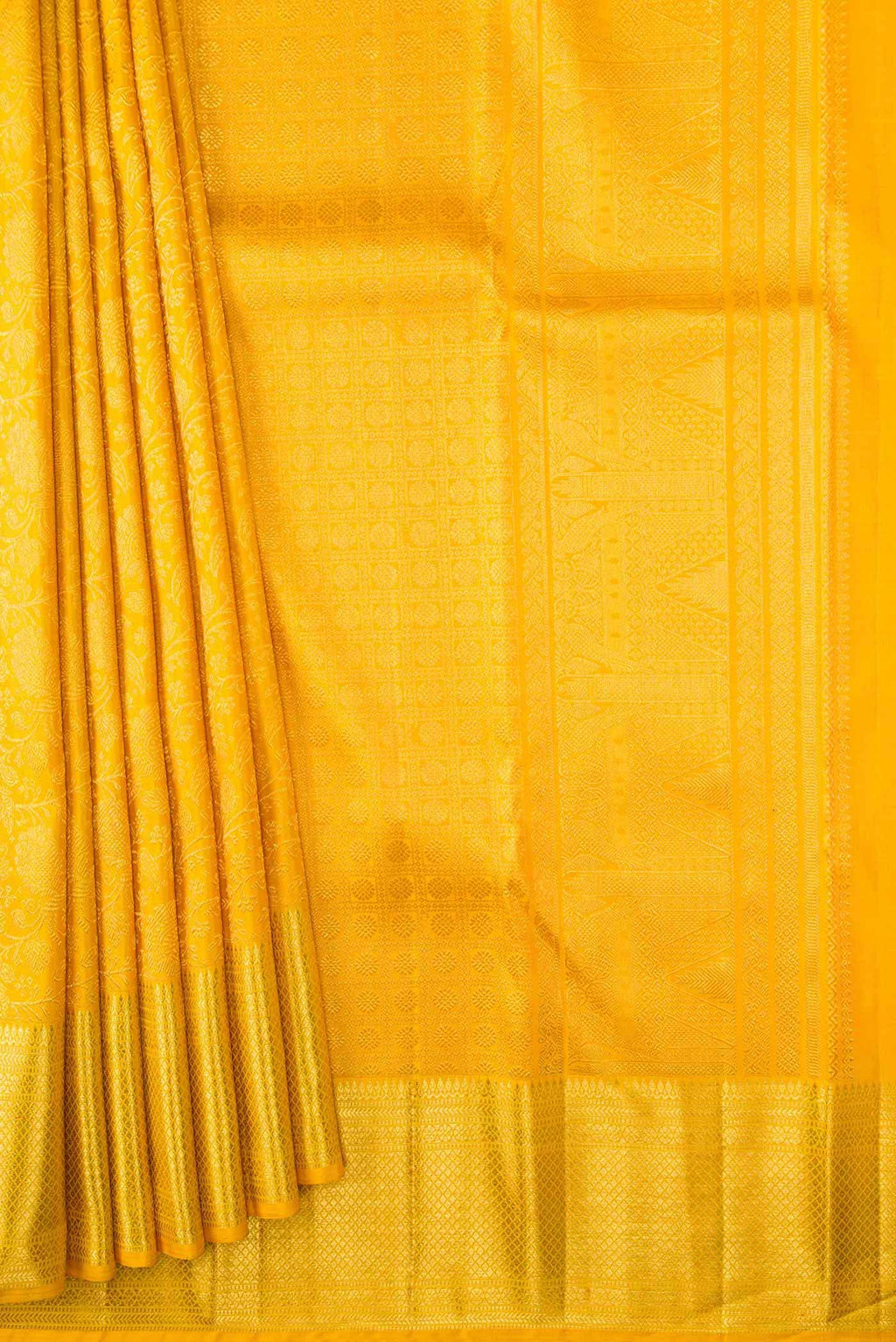 Gold Dual Tone Kanchipuram Silk Saree