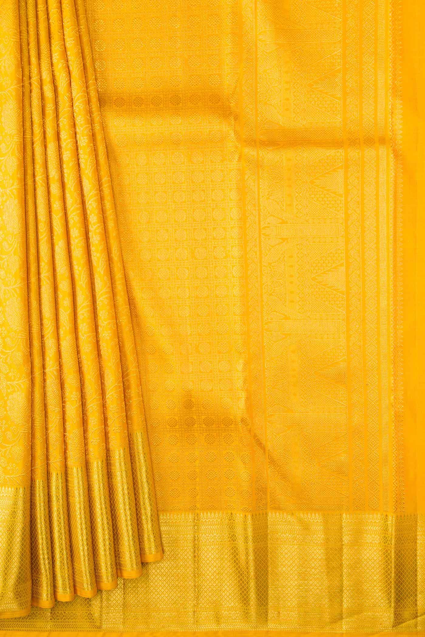 Gold Dual Tone Kanchipuram Silk Saree