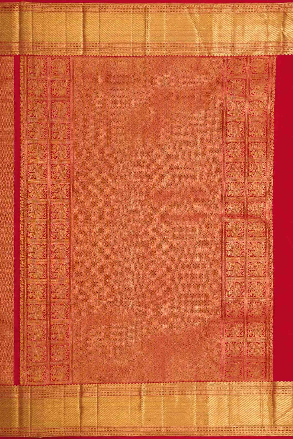 Red Dual Tone Kanchipuram Silk Saree