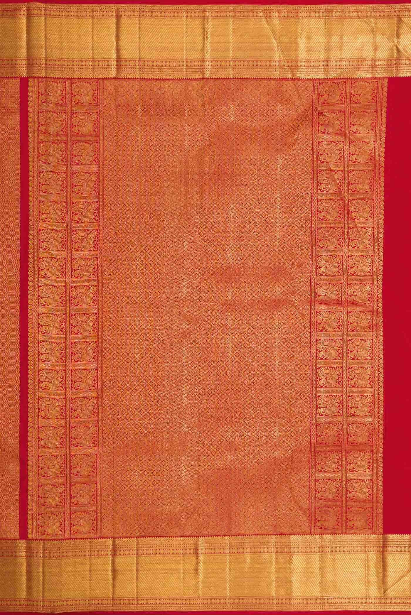 Red Dual Tone Kanchipuram Silk Saree
