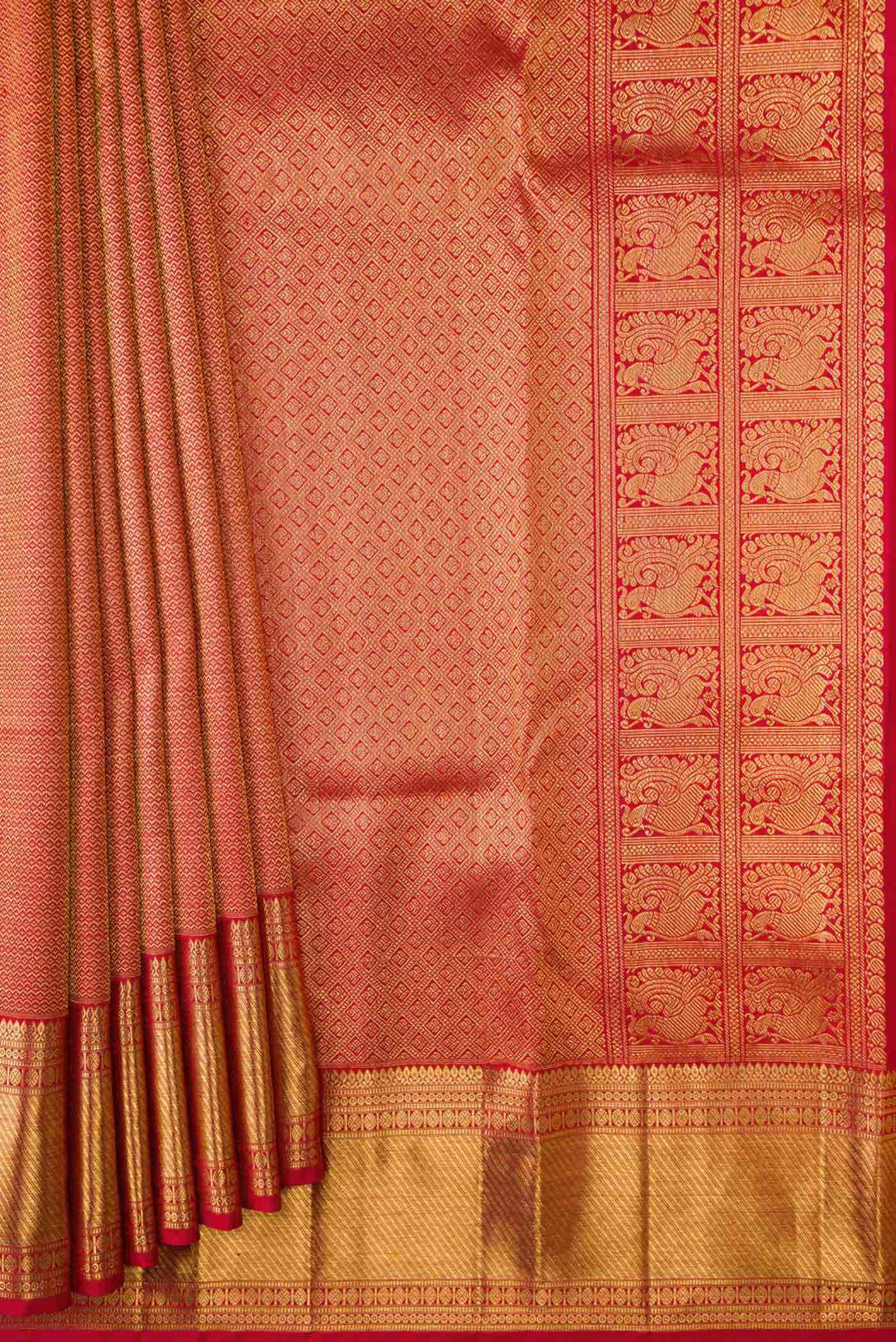 Red Dual Tone Kanchipuram Silk Saree