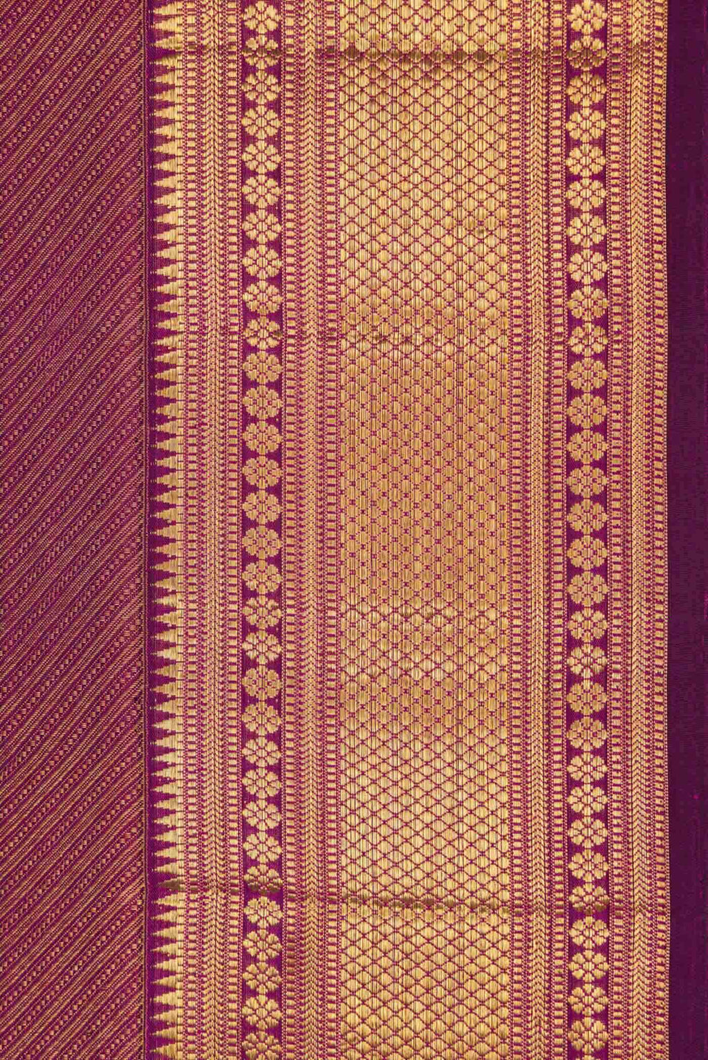 Magenta Dual Tone Kanchipuram Silk Saree