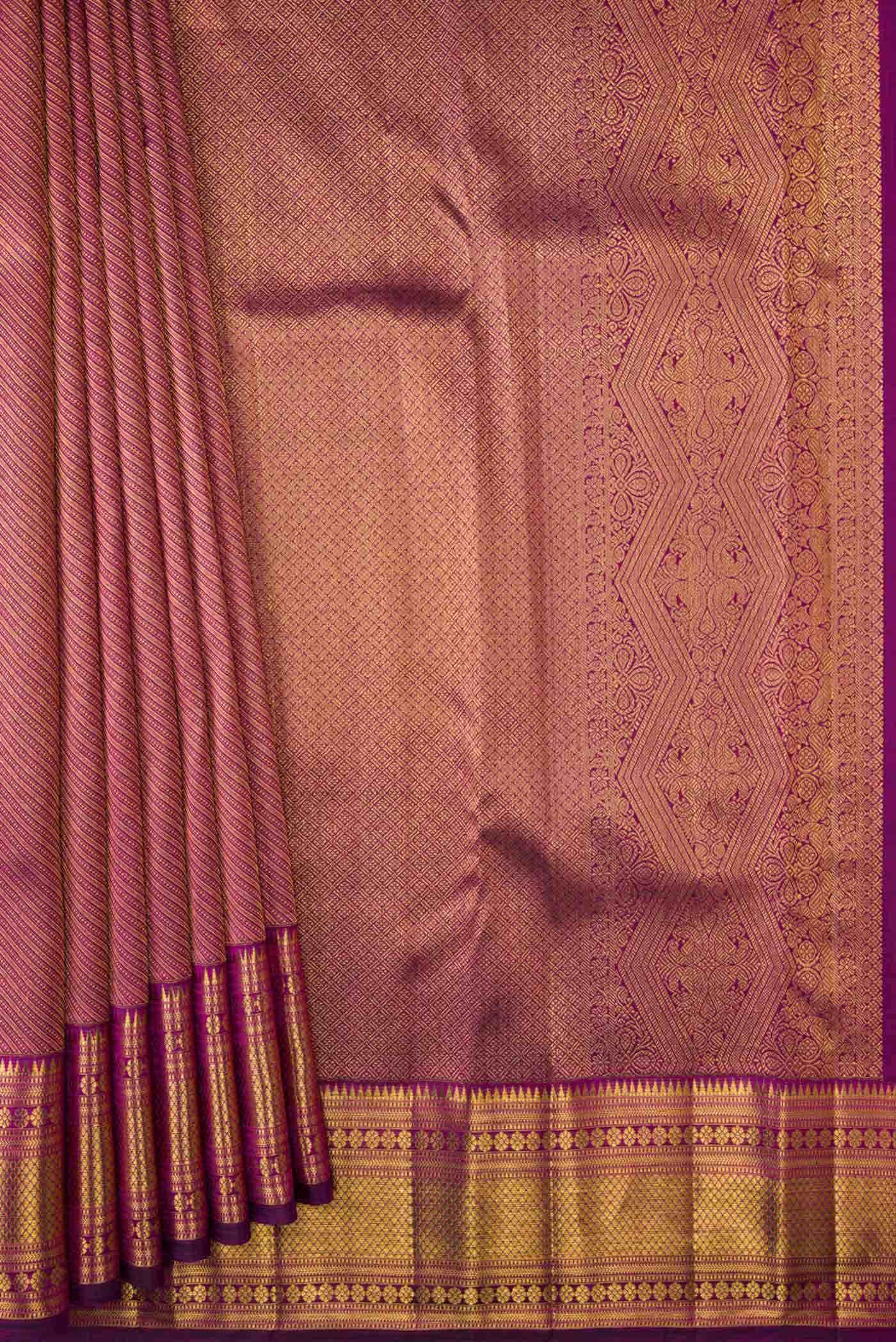 Magenta Dual Tone Kanchipuram Silk Saree