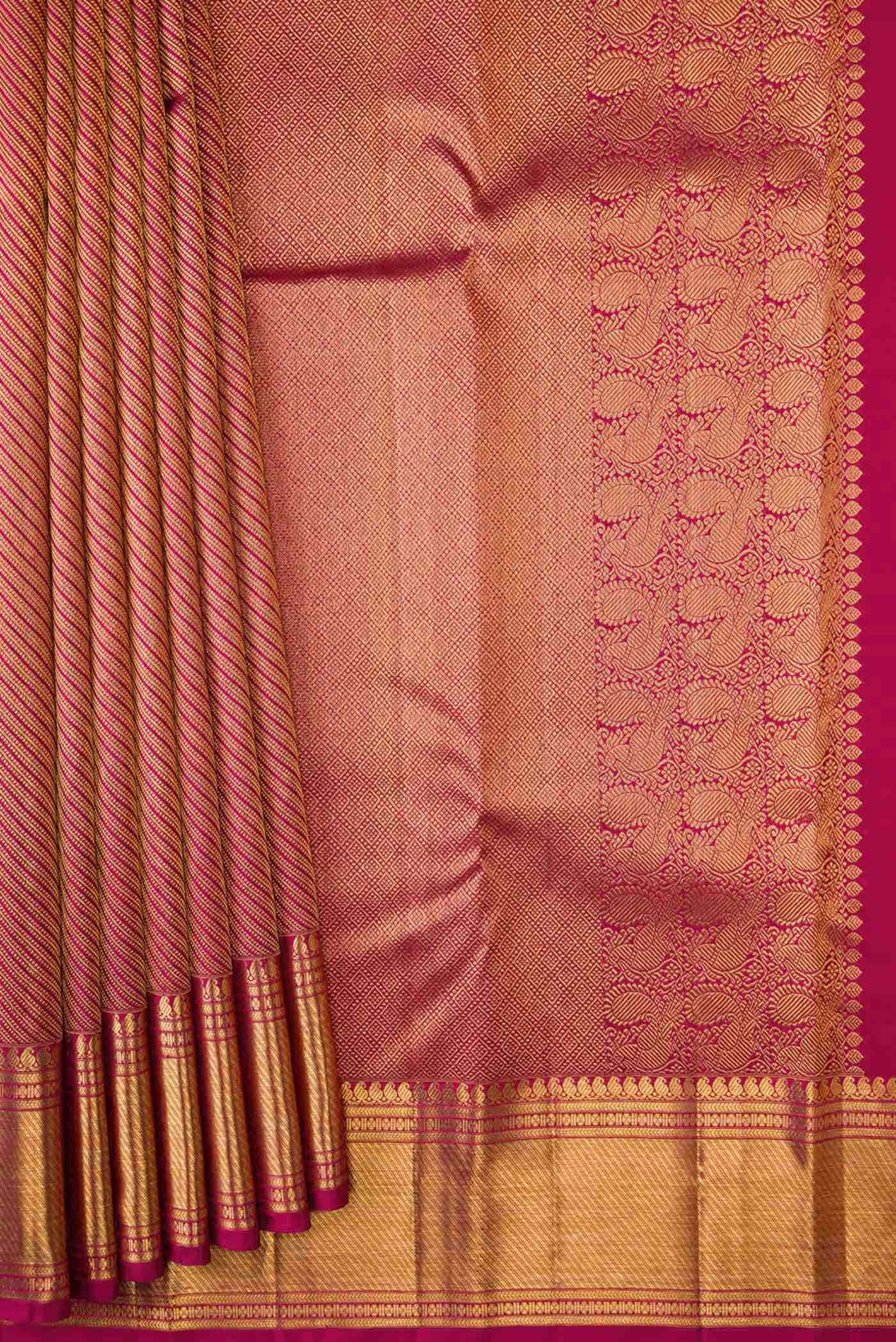 Maroon Dual Tone Kanchipuram Silk Saree