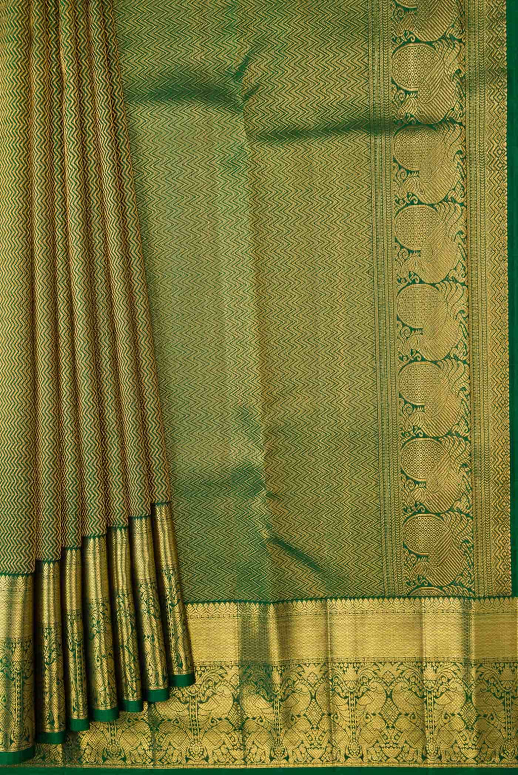 Green Dual Tone Kanchipuram Silk Saree