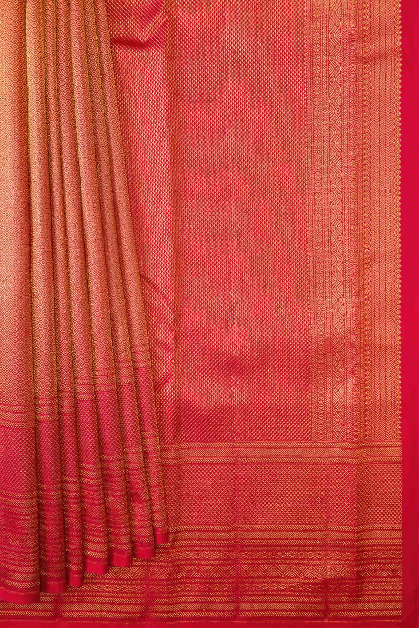 Red Dual Tone Kanchipuram Silk Saree