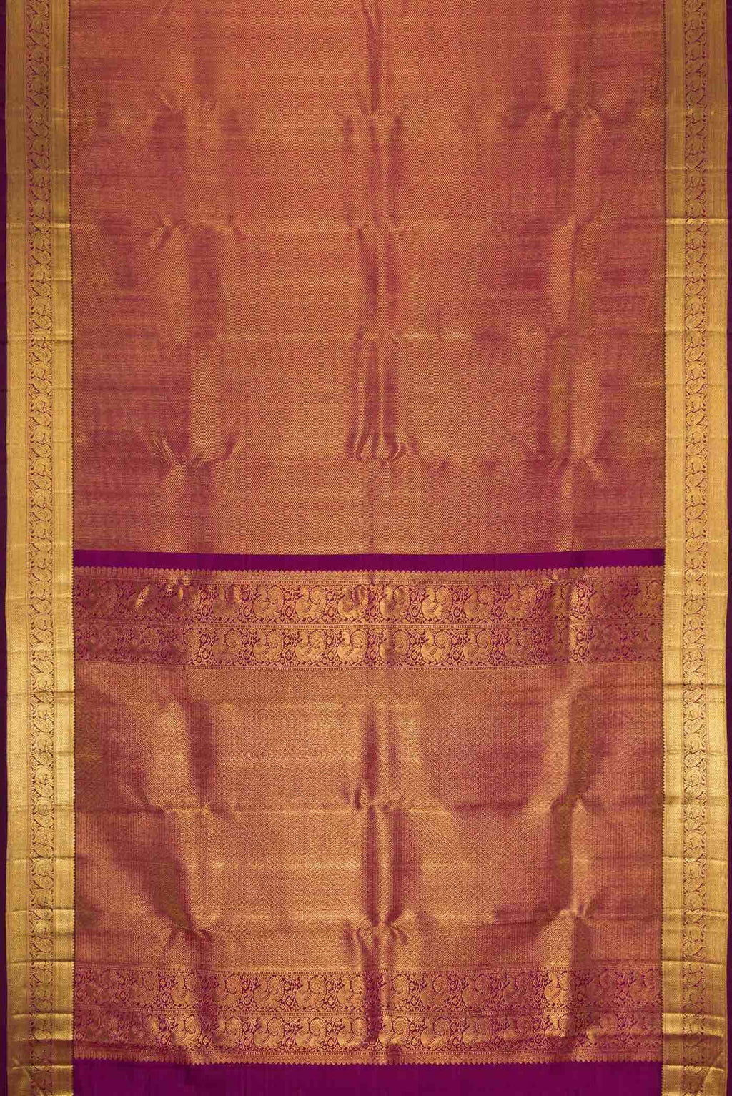 Burgundy Dual Tone Kanchipuram Silk Saree