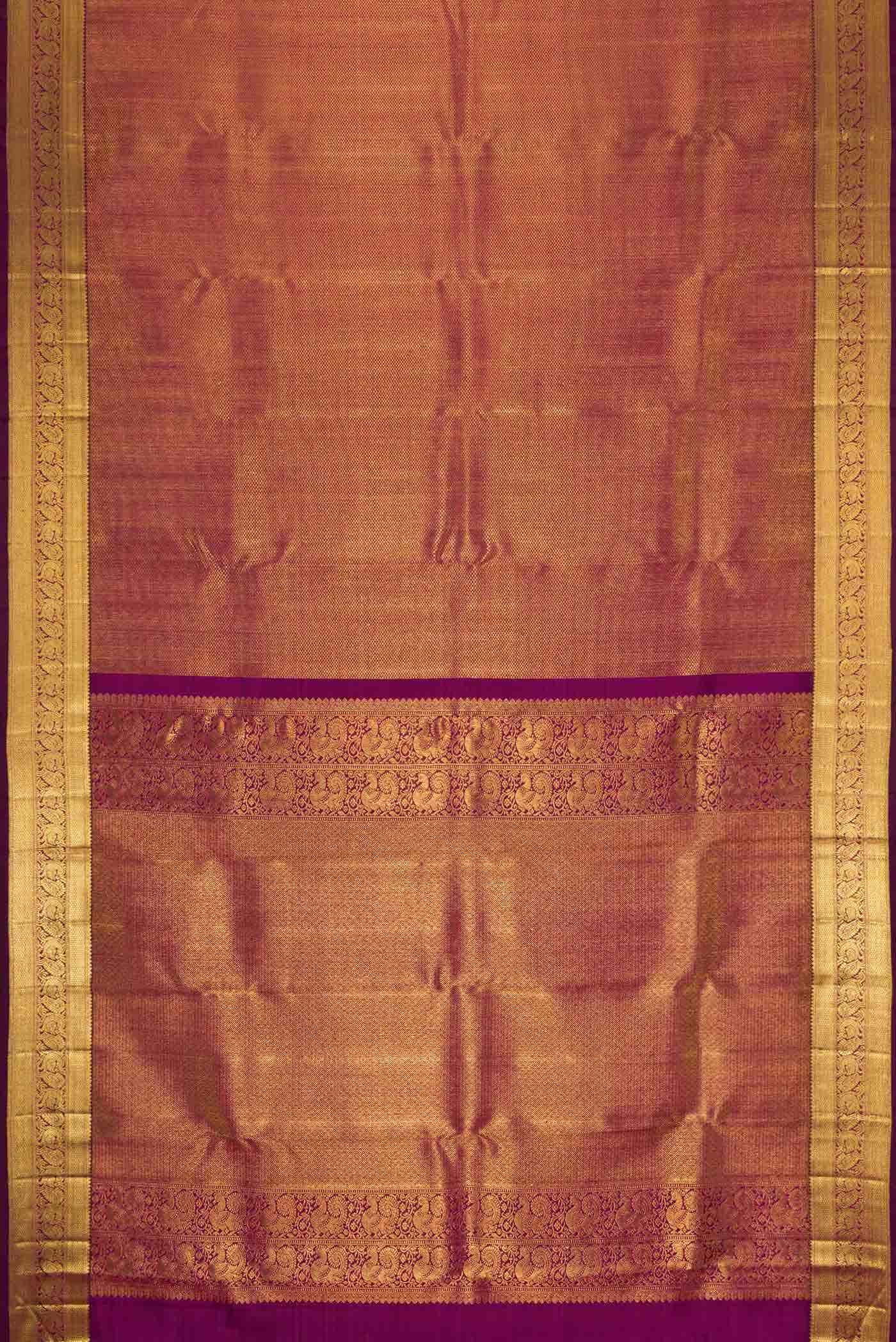 Burgundy Dual Tone Kanchipuram Silk Saree
