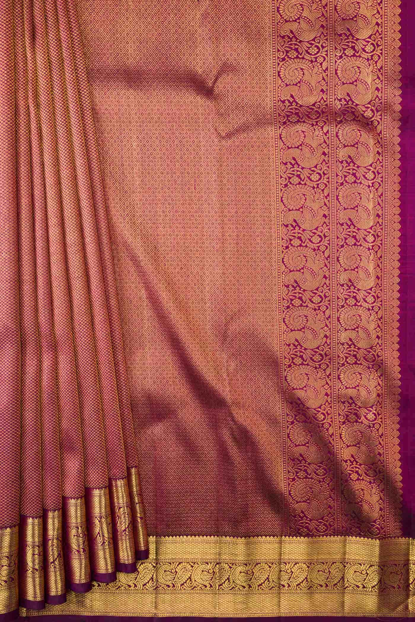 Burgundy Dual Tone Kanchipuram Silk Saree