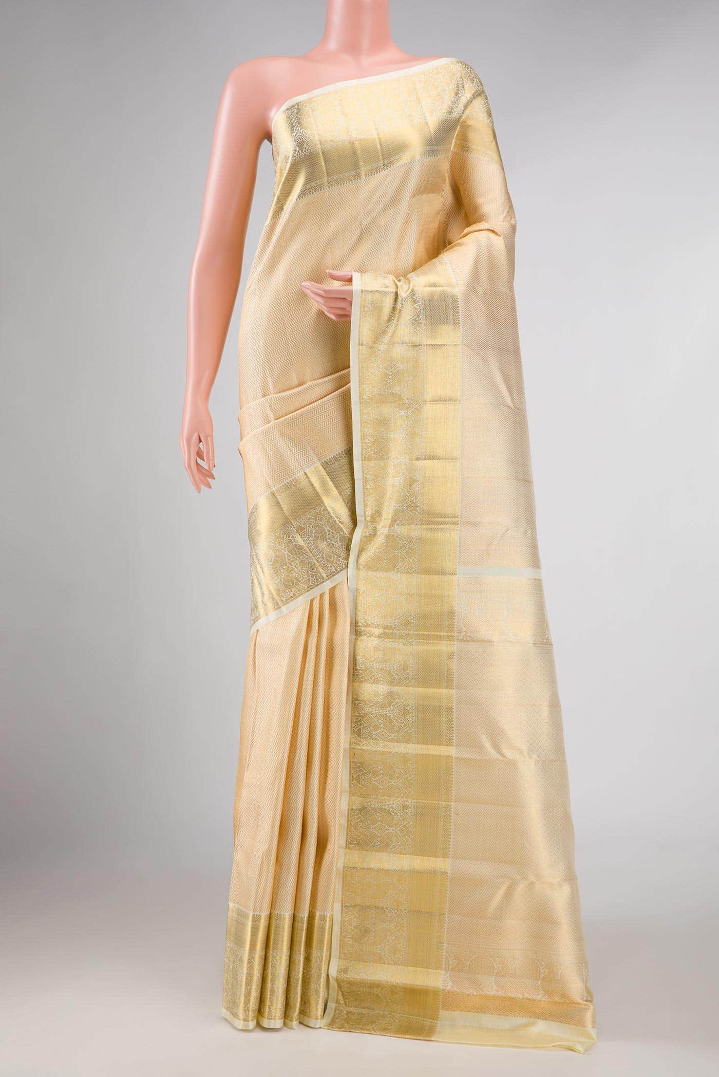 Sandal Dual Tone Kanchipuram Silk Saree