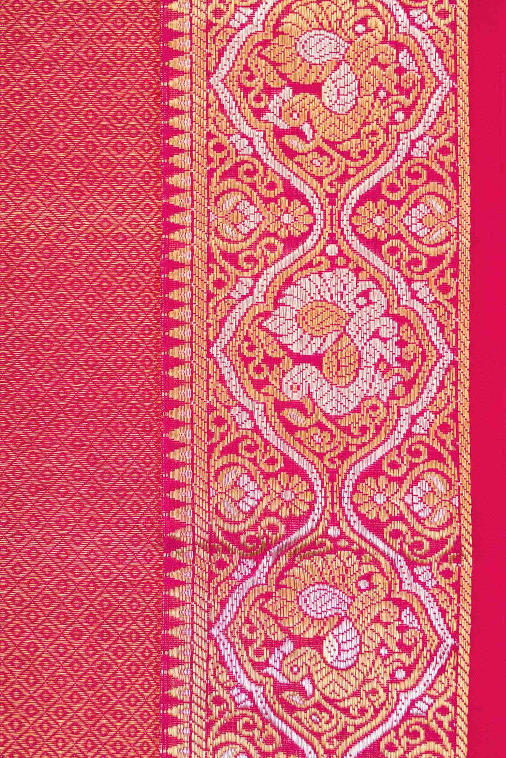 Dark Pink Dual Tone Kanchipuram Tissue Silk Saree