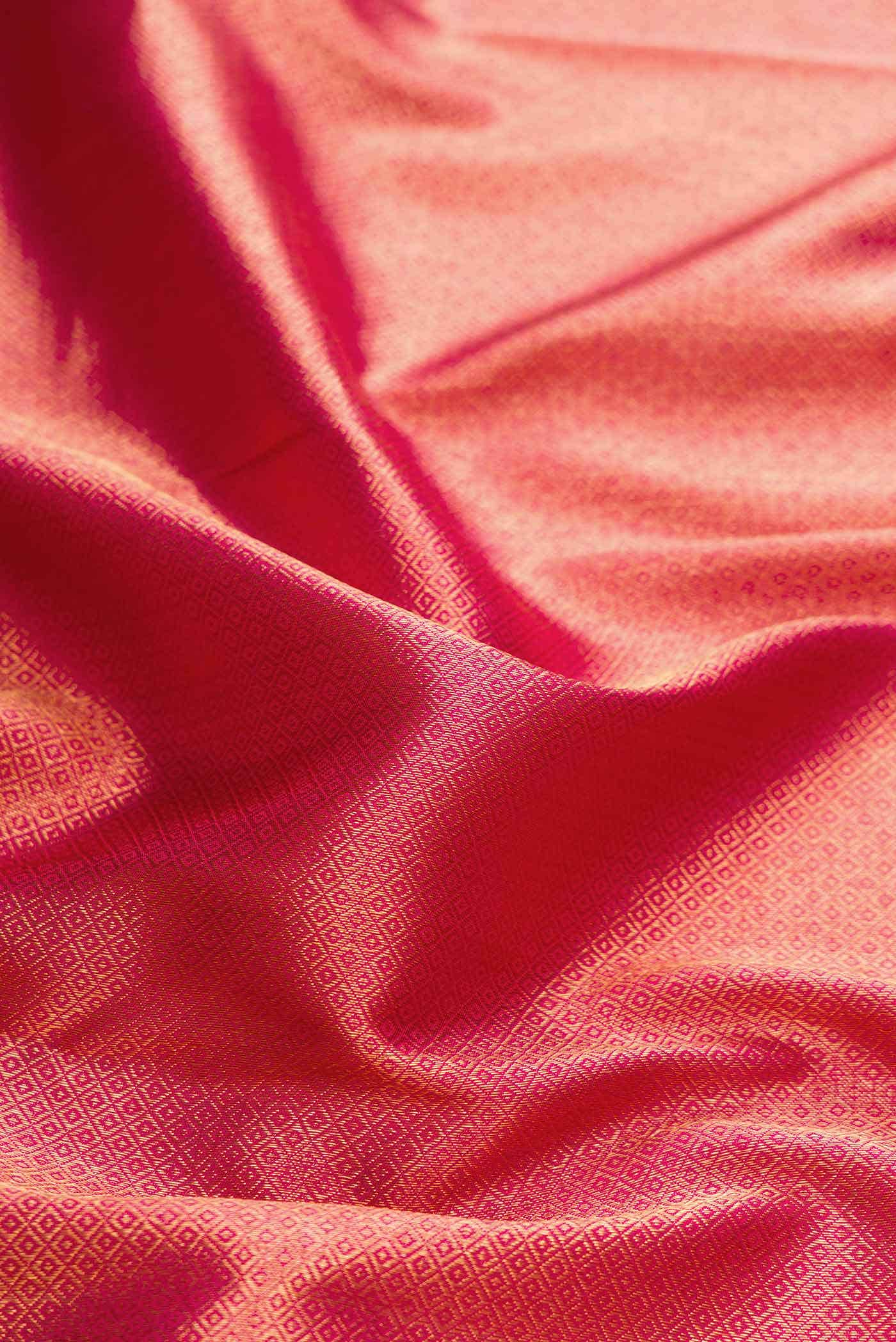 Dark Pink Dual Tone Kanchipuram Tissue Silk Saree