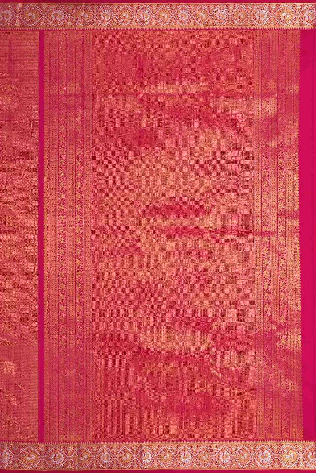Dark Pink Dual Tone Kanchipuram Tissue Silk Saree
