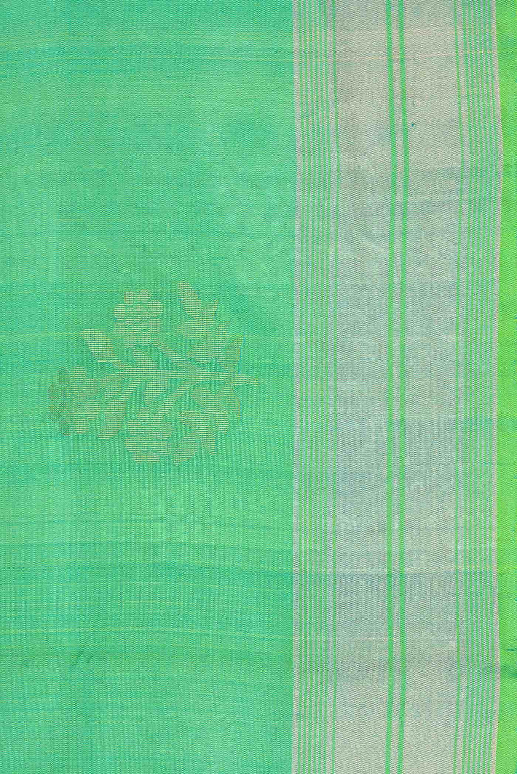 Green Dual Tone Soft Silk Saree